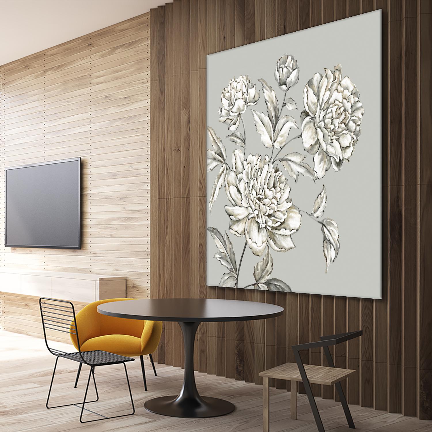 Botany I by Eva Watts on GIANT ART - beige floral