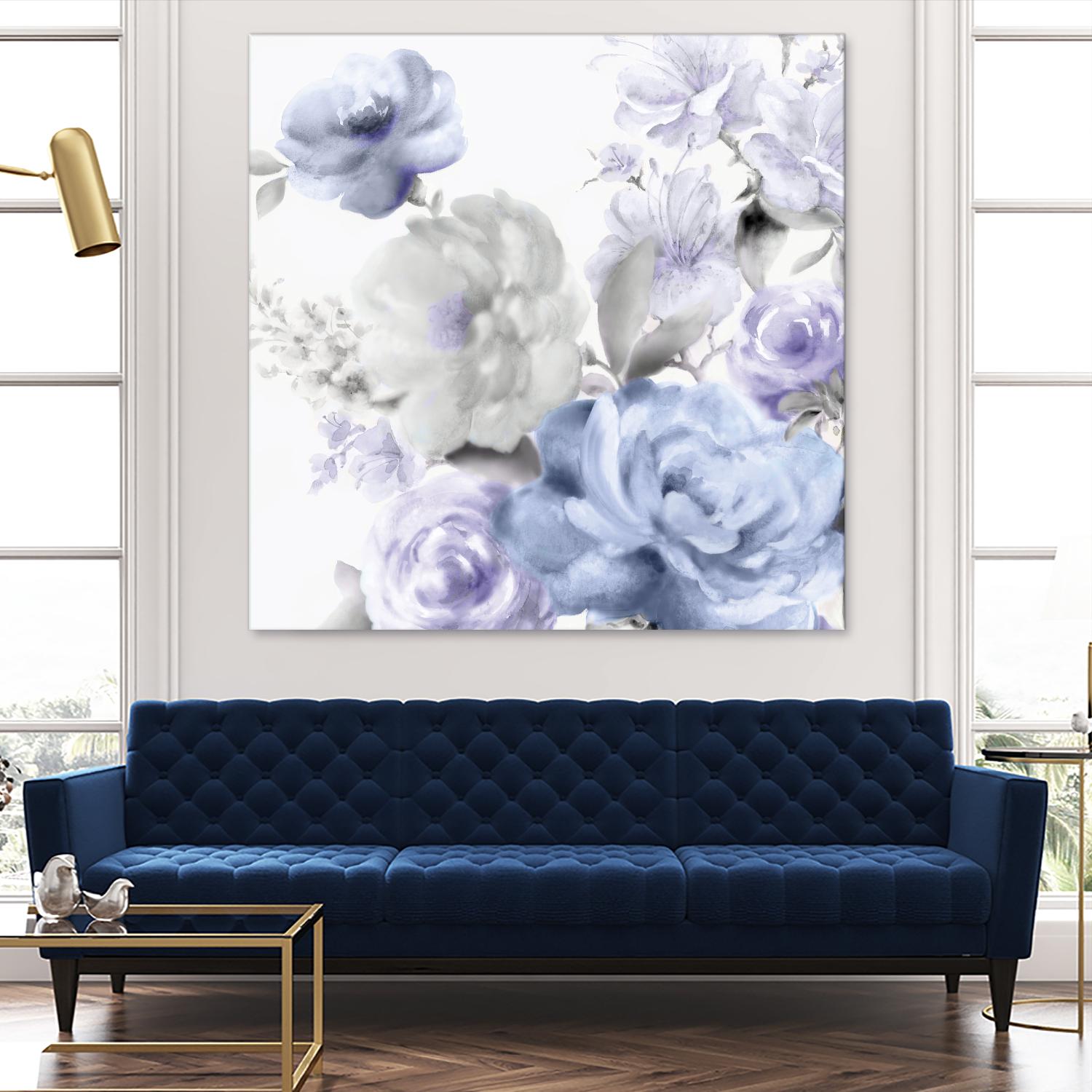 Light Floral II by Eva Watts on GIANT ART - blue floral