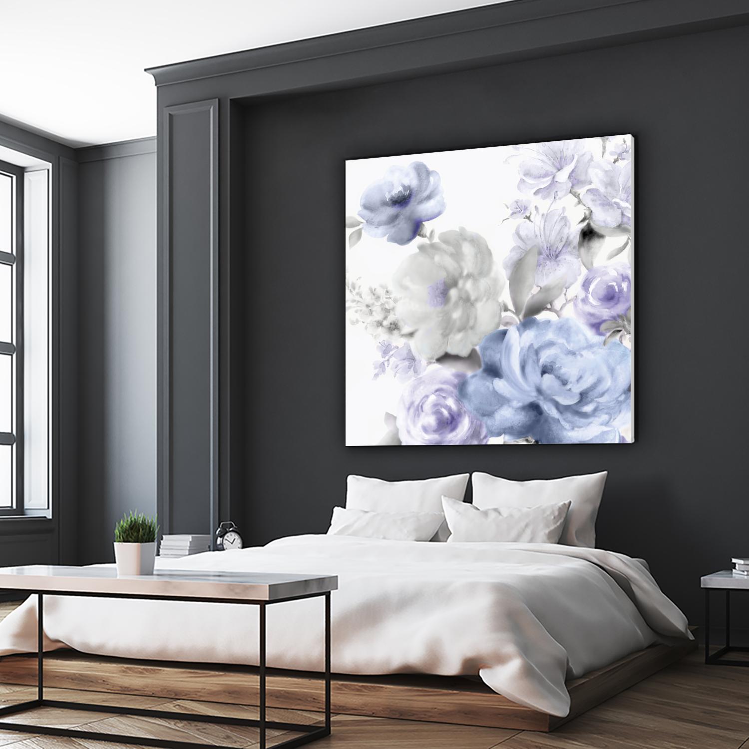 Light Floral II by Eva Watts on GIANT ART - blue floral