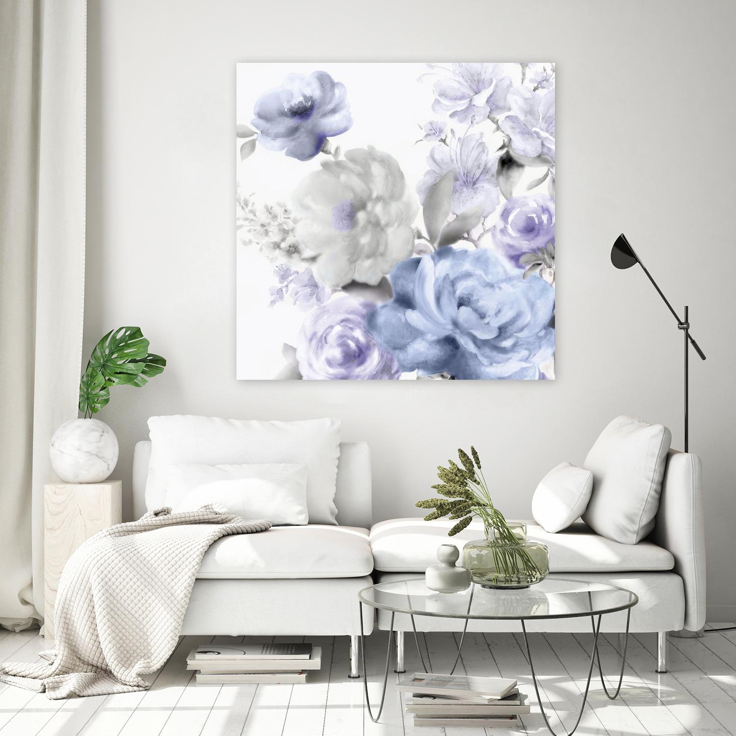 Light Floral II by Eva Watts on GIANT ART - blue floral