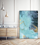 Gold Under the Sea II by Eva Watts on GIANT ART - blue abstract