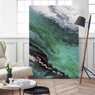 Green Shore Line From Above by Eva Watts on GIANT ART - white abstract