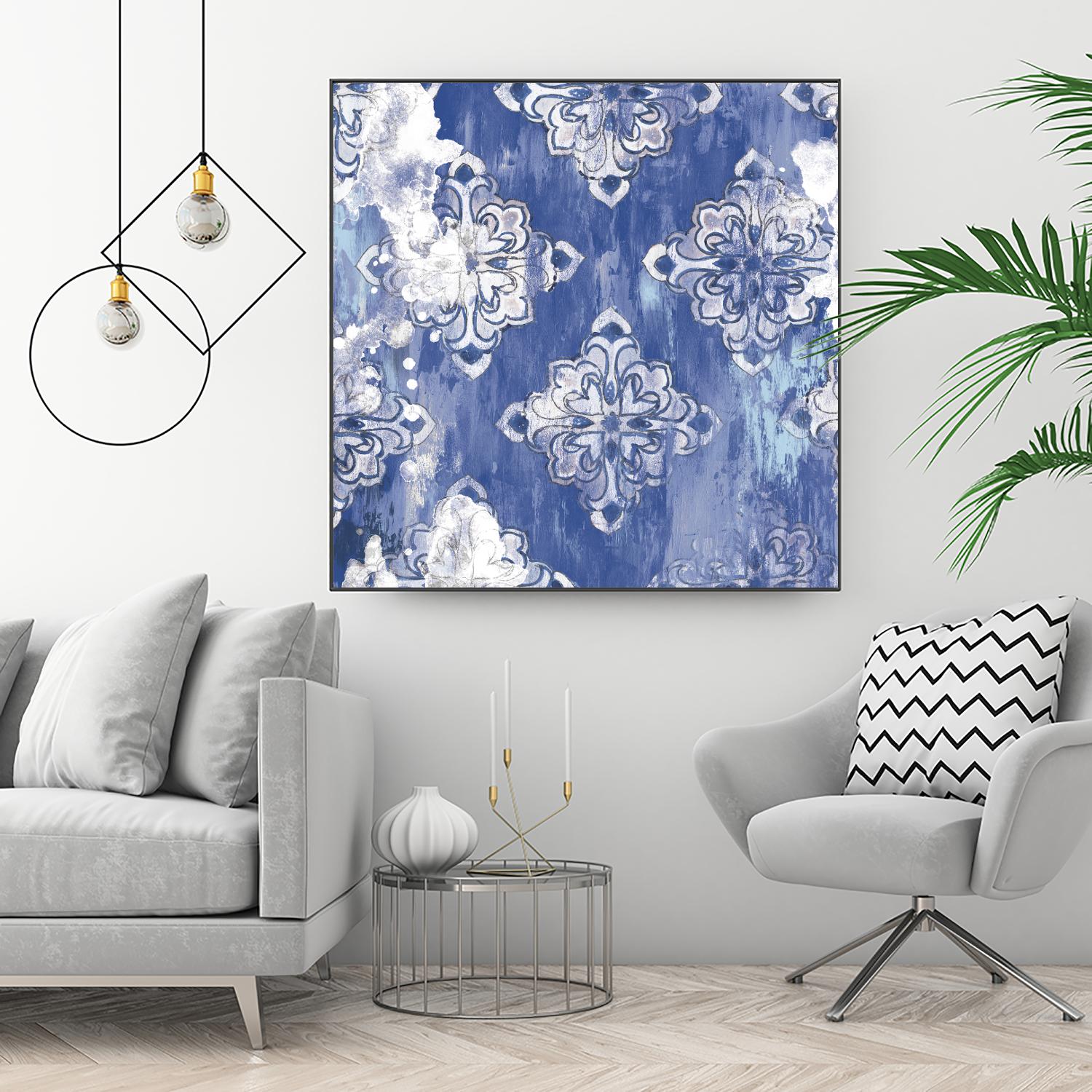 Blue Ex I by Eva Watts on GIANT ART - white abstract