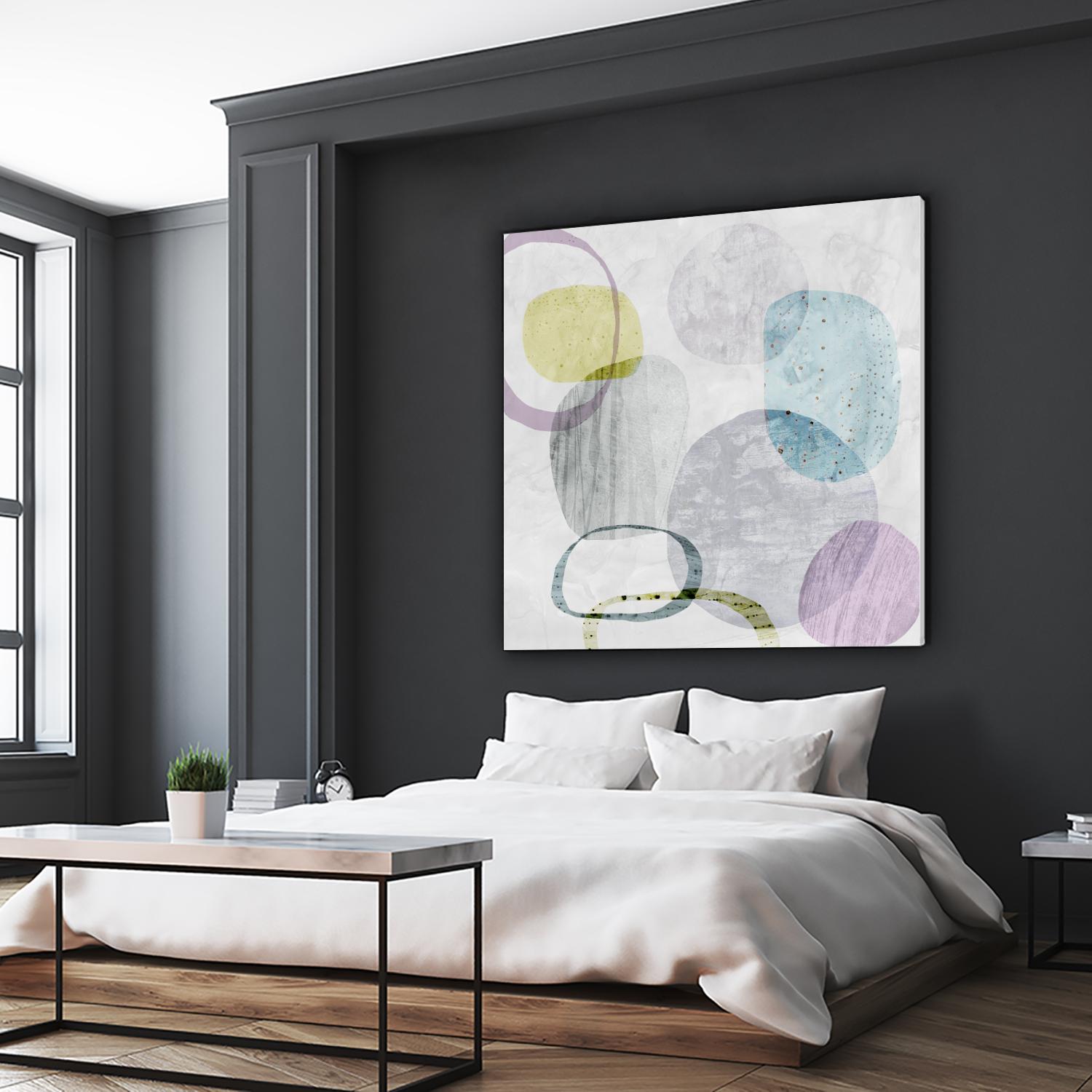 Around the Stone I by Eva Watts on GIANT ART - grey abstract