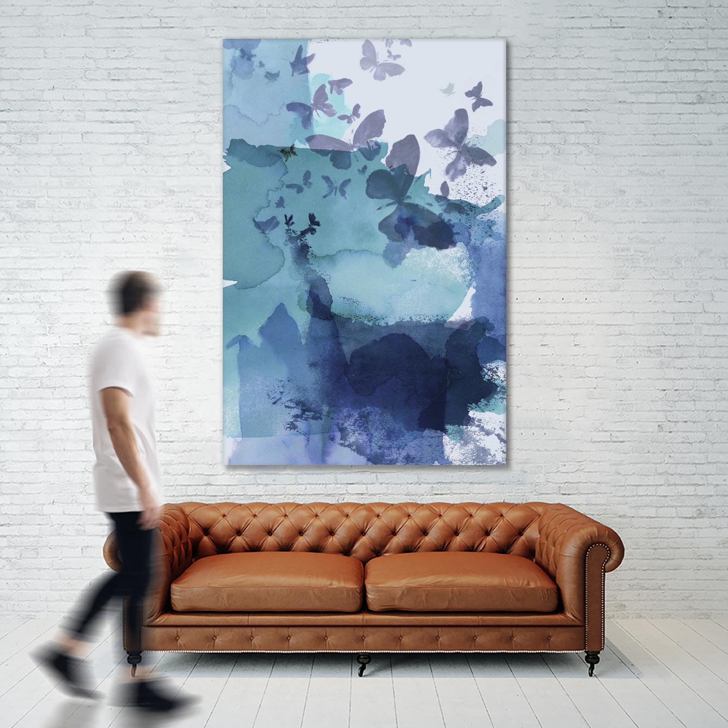 Tides II by Eva Watts on GIANT ART - cyan wildlife