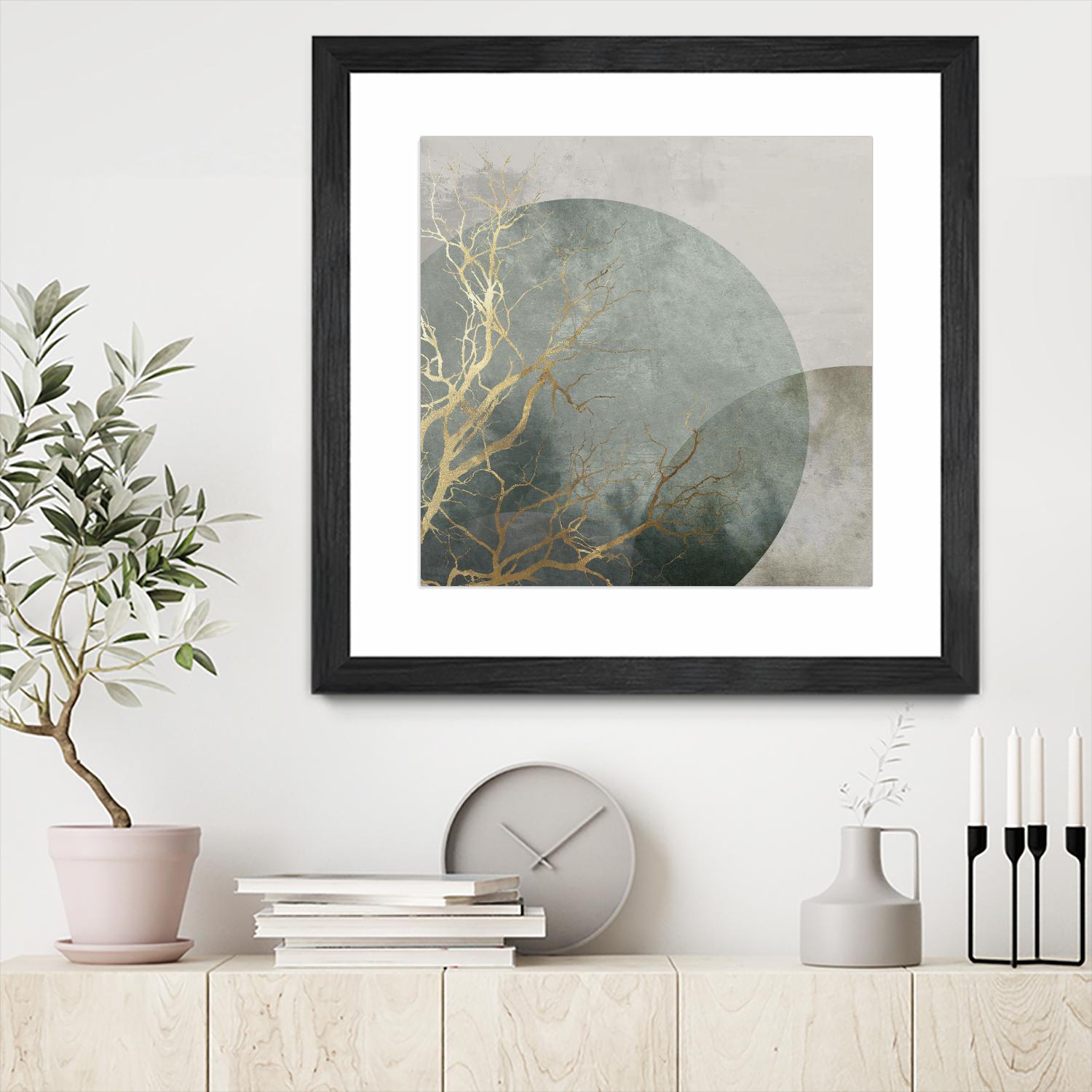 Mid Night I by Eva Watts on GIANT ART - gold trees