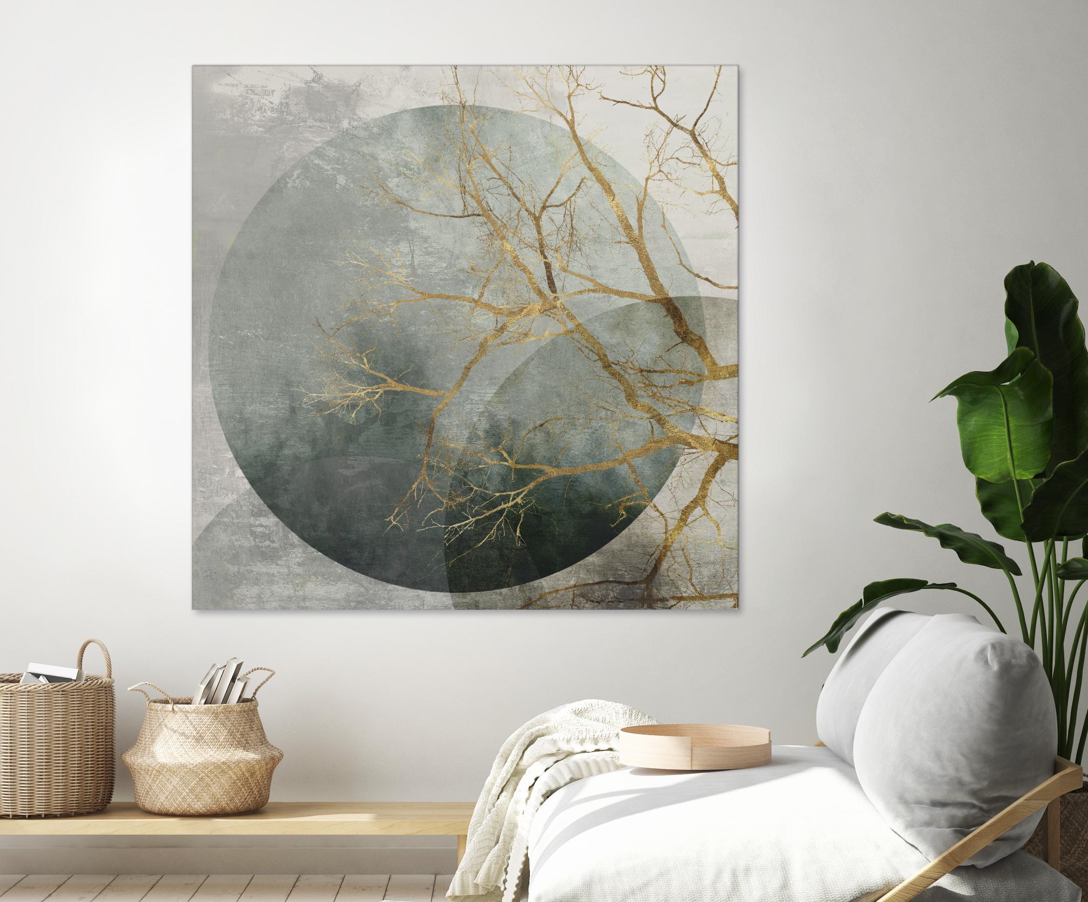Mid Night II by Eva Watts on GIANT ART - gold trees