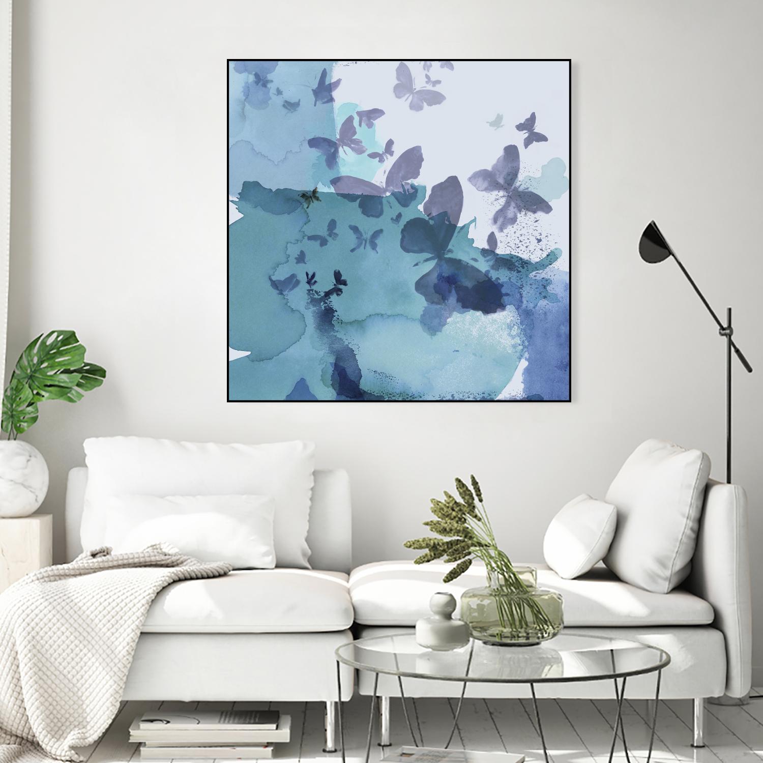 Drift I by Eva Watts on GIANT ART - cyan wildlife