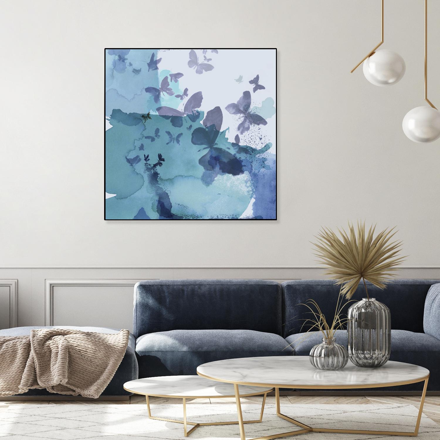 Drift I by Eva Watts on GIANT ART - cyan wildlife