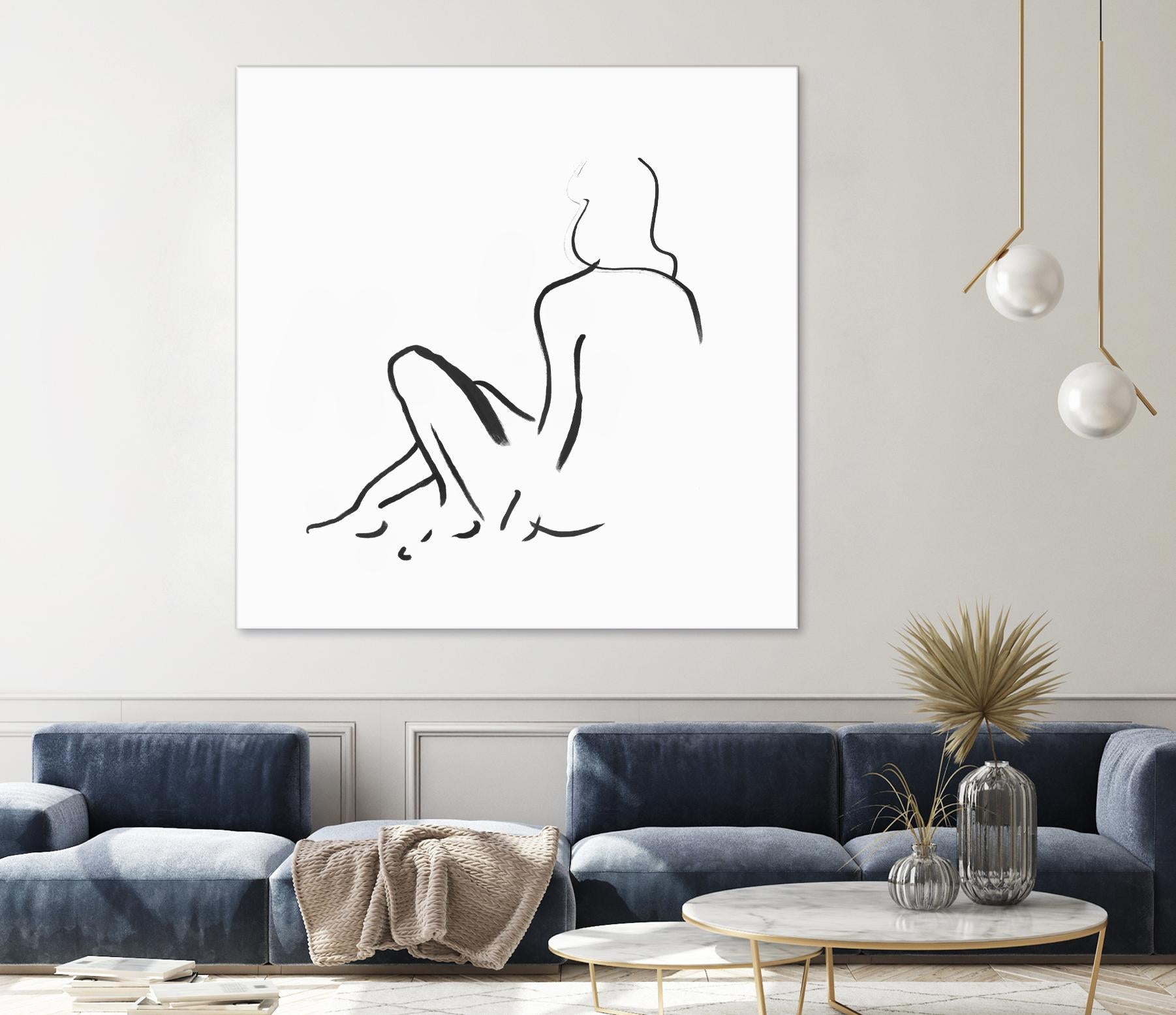 Facade II by Isabelle Z on GIANT ART - white linear drawing 