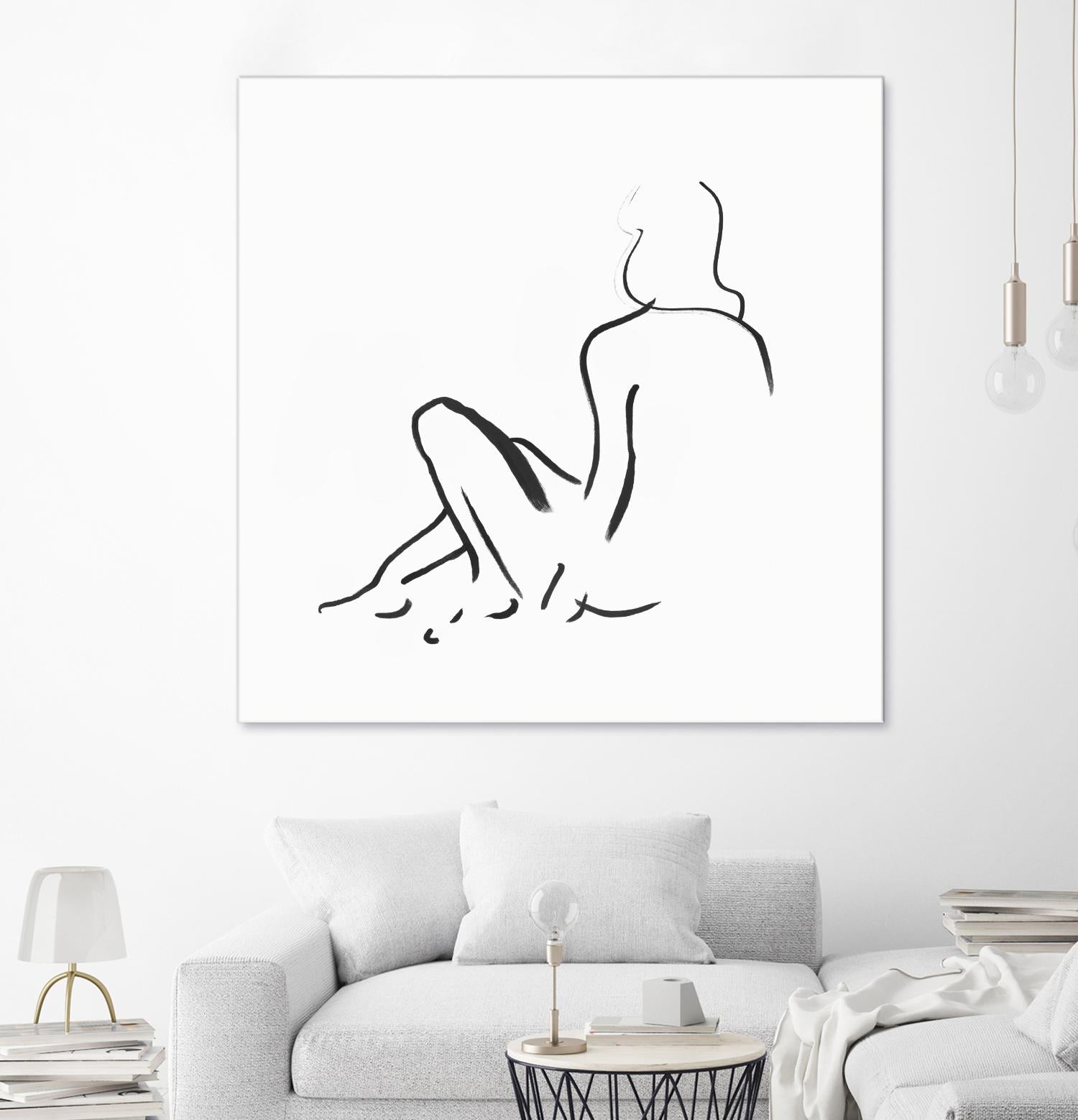 Facade II by Isabelle Z on GIANT ART - white linear drawing 