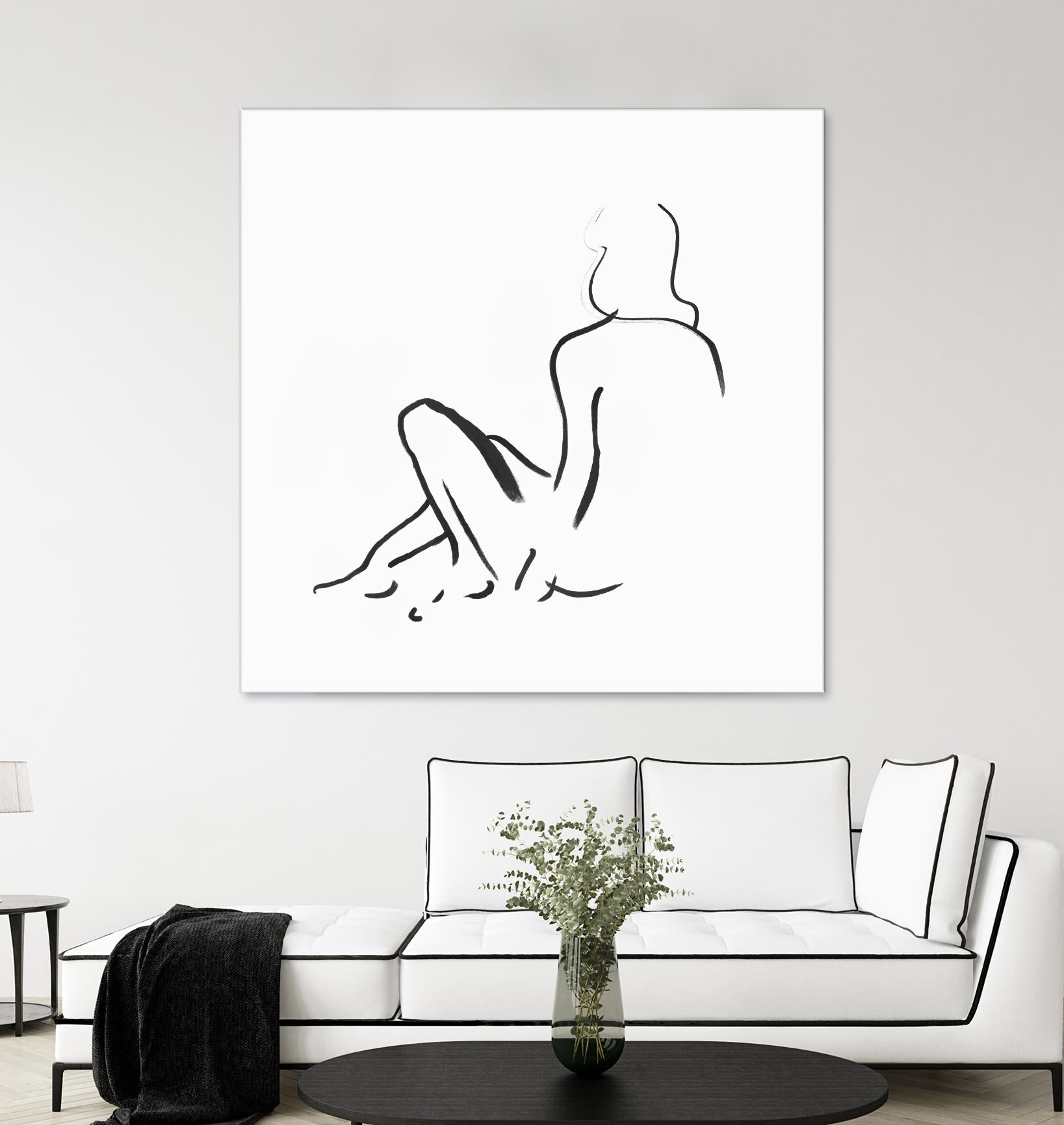 Facade II by Isabelle Z on GIANT ART - white linear drawing 