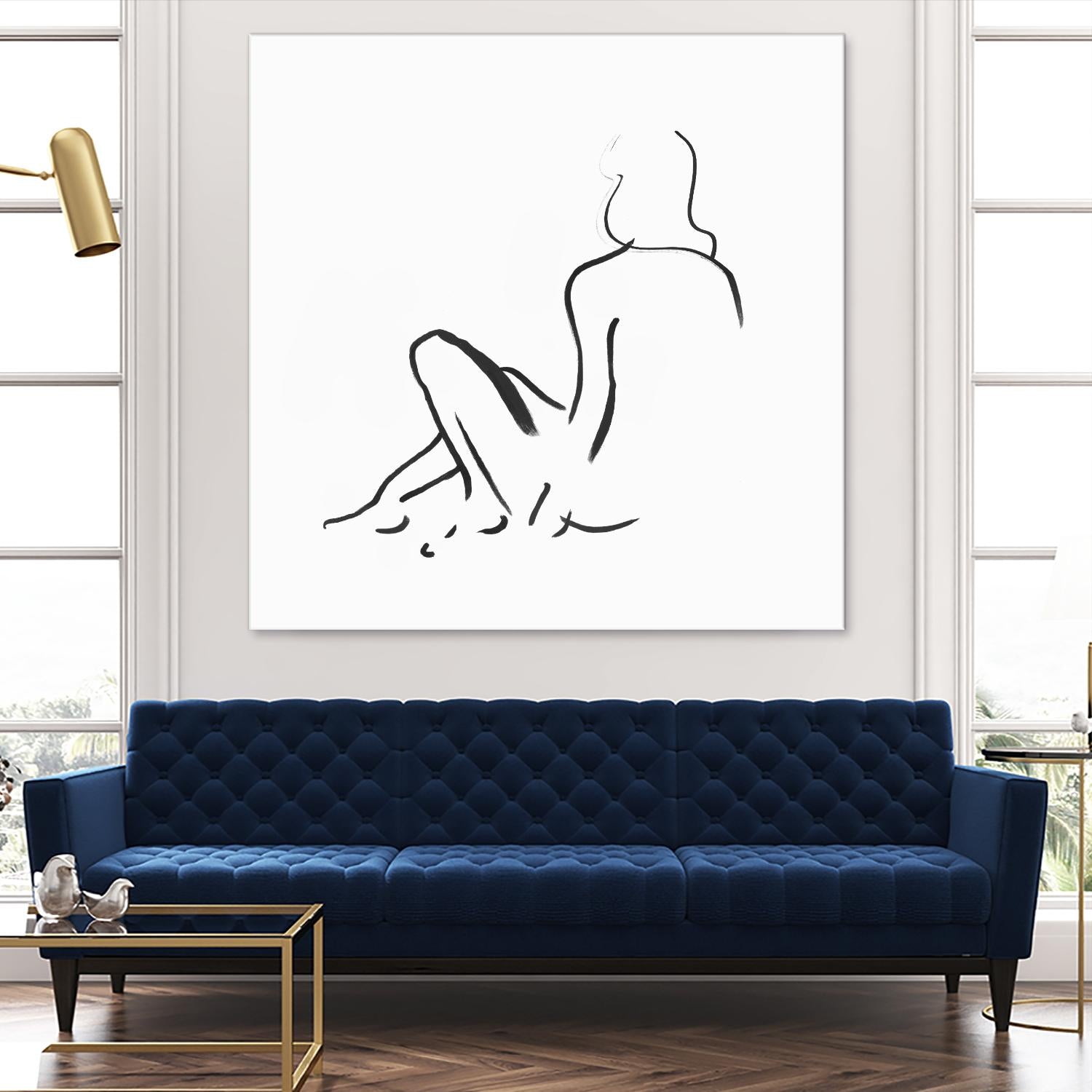 Facade II by Isabelle Z on GIANT ART - white linear drawing 