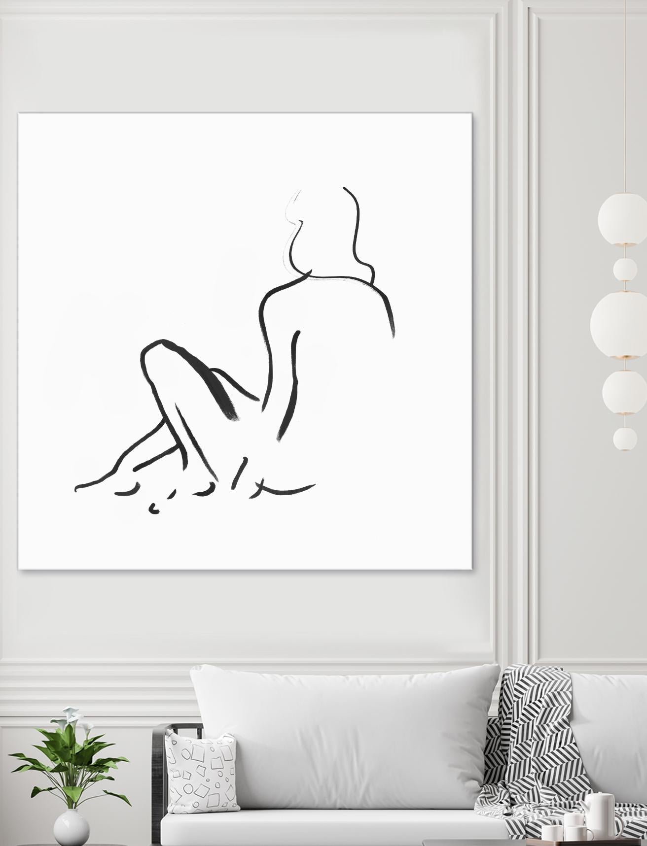 Facade II by Isabelle Z on GIANT ART - white linear drawing 