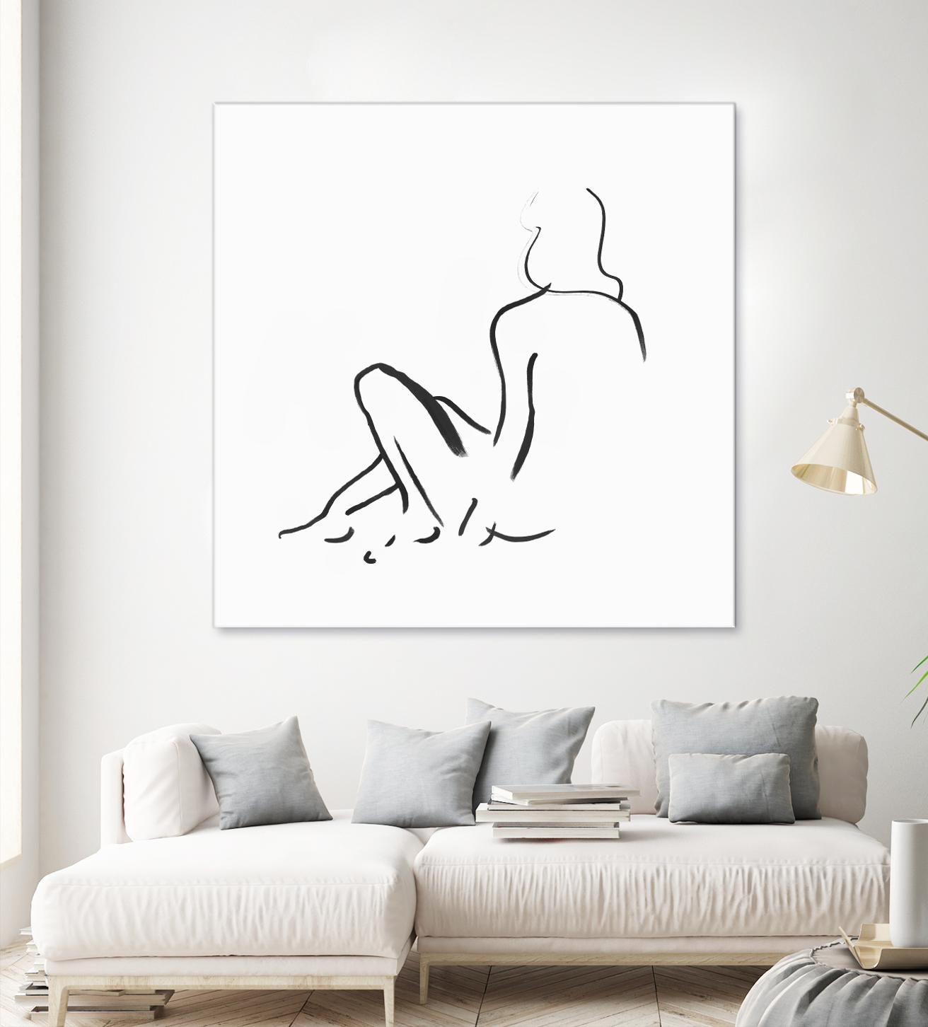 Facade II by Isabelle Z on GIANT ART - white linear drawing 