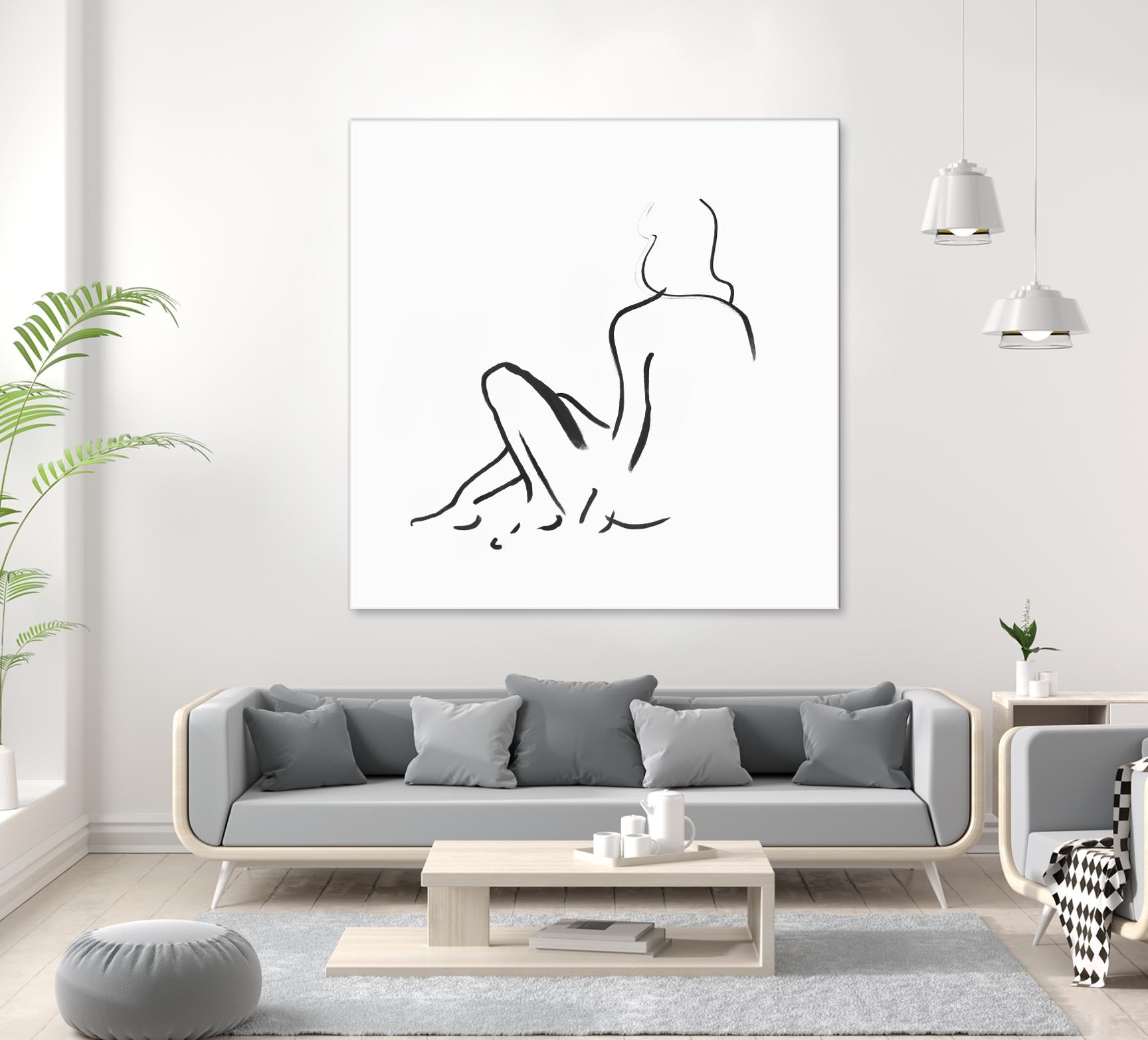 Facade II by Isabelle Z on GIANT ART - white linear drawing 