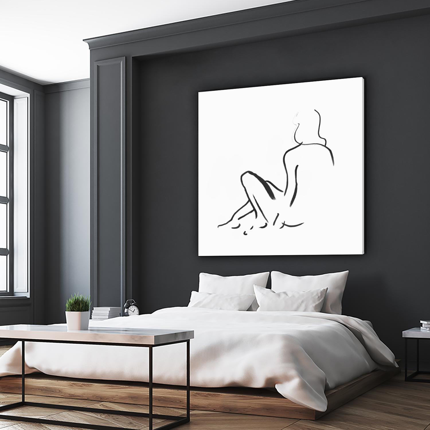 Facade II by Isabelle Z on GIANT ART - white linear drawing 