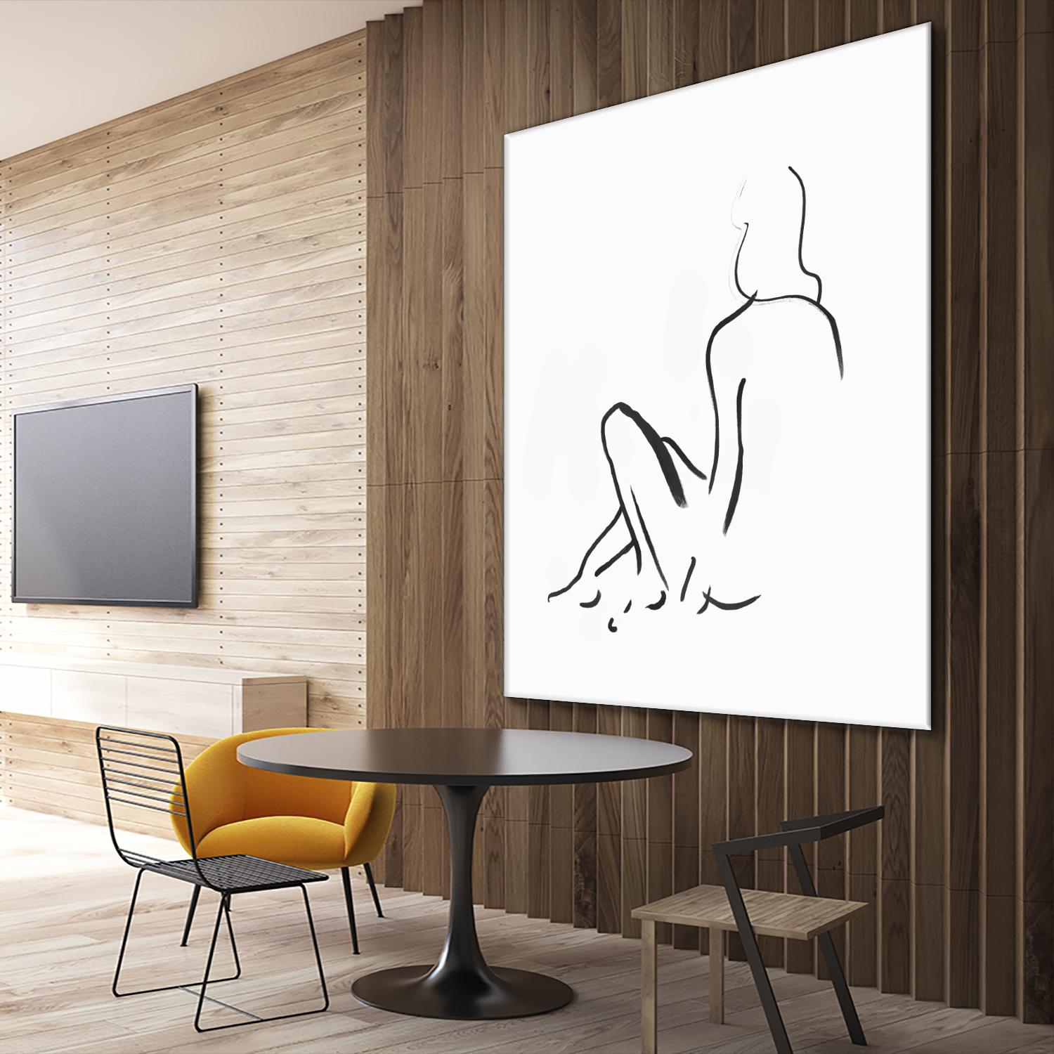 Facade II by Isabelle Z on GIANT ART - white linear drawing 