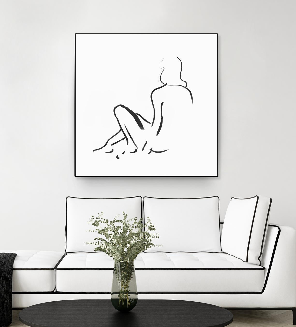 Facade II by Isabelle Z on GIANT ART - white linear drawing 