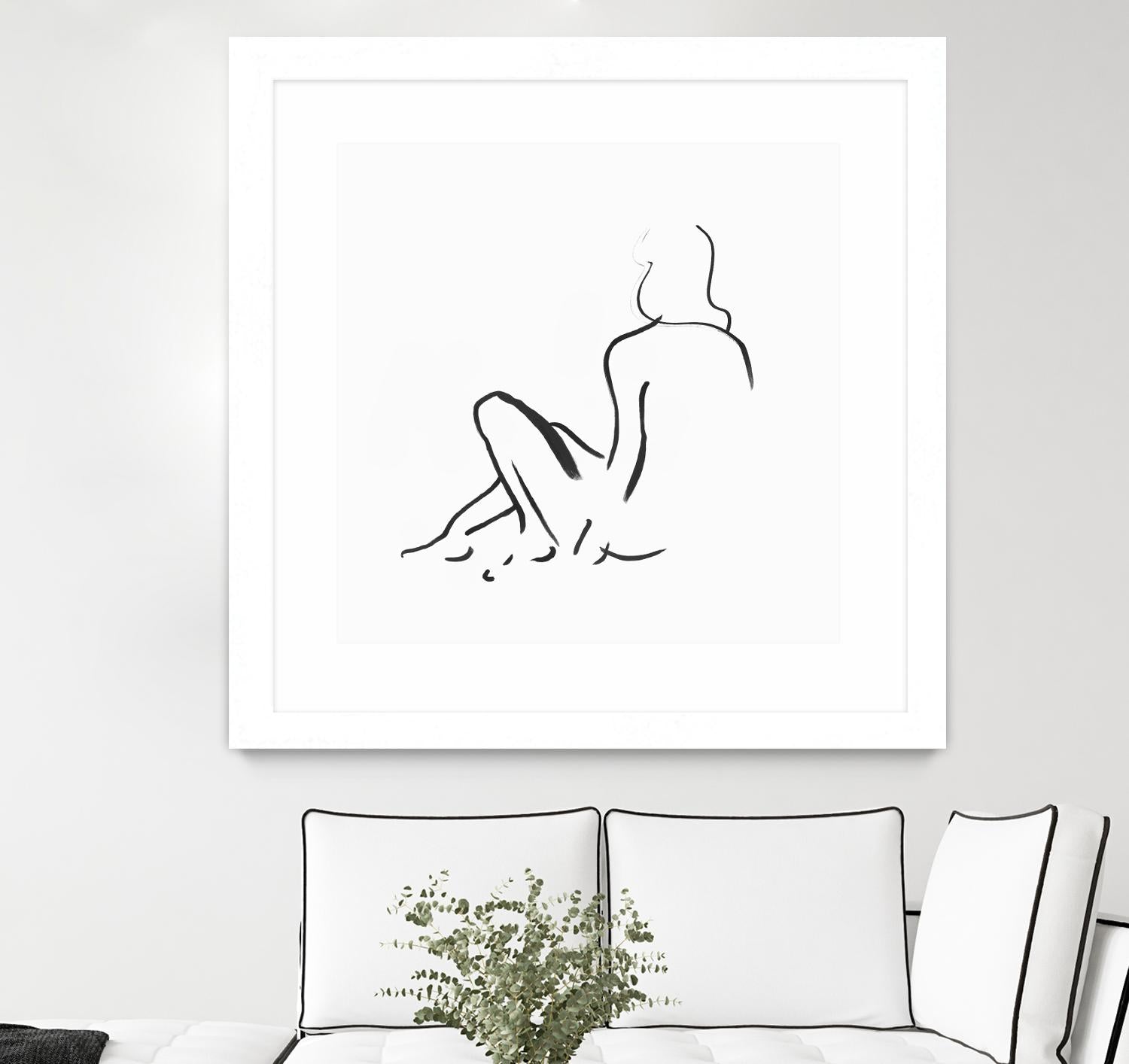 Facade II by Isabelle Z on GIANT ART - white linear drawing 