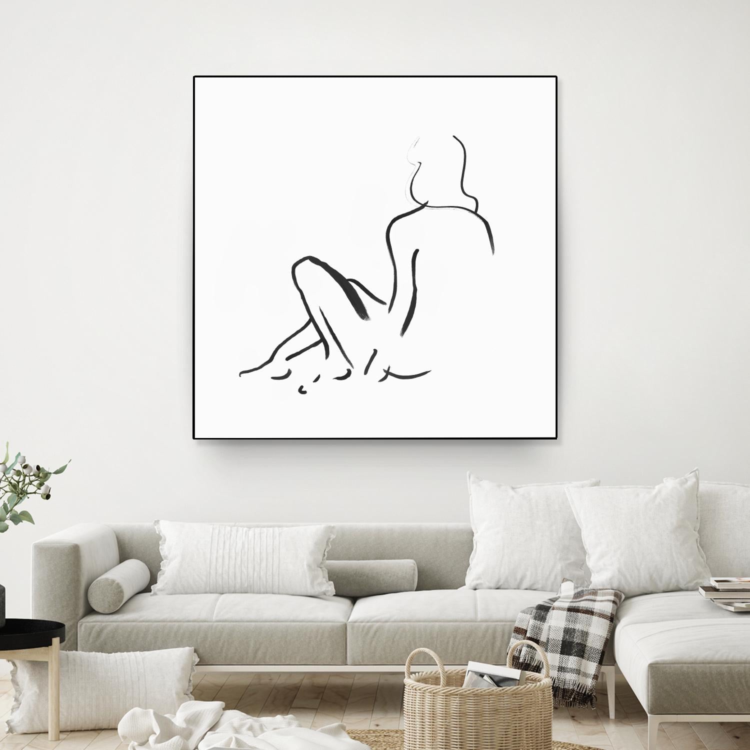 Facade II by Isabelle Z on GIANT ART - white linear drawing 