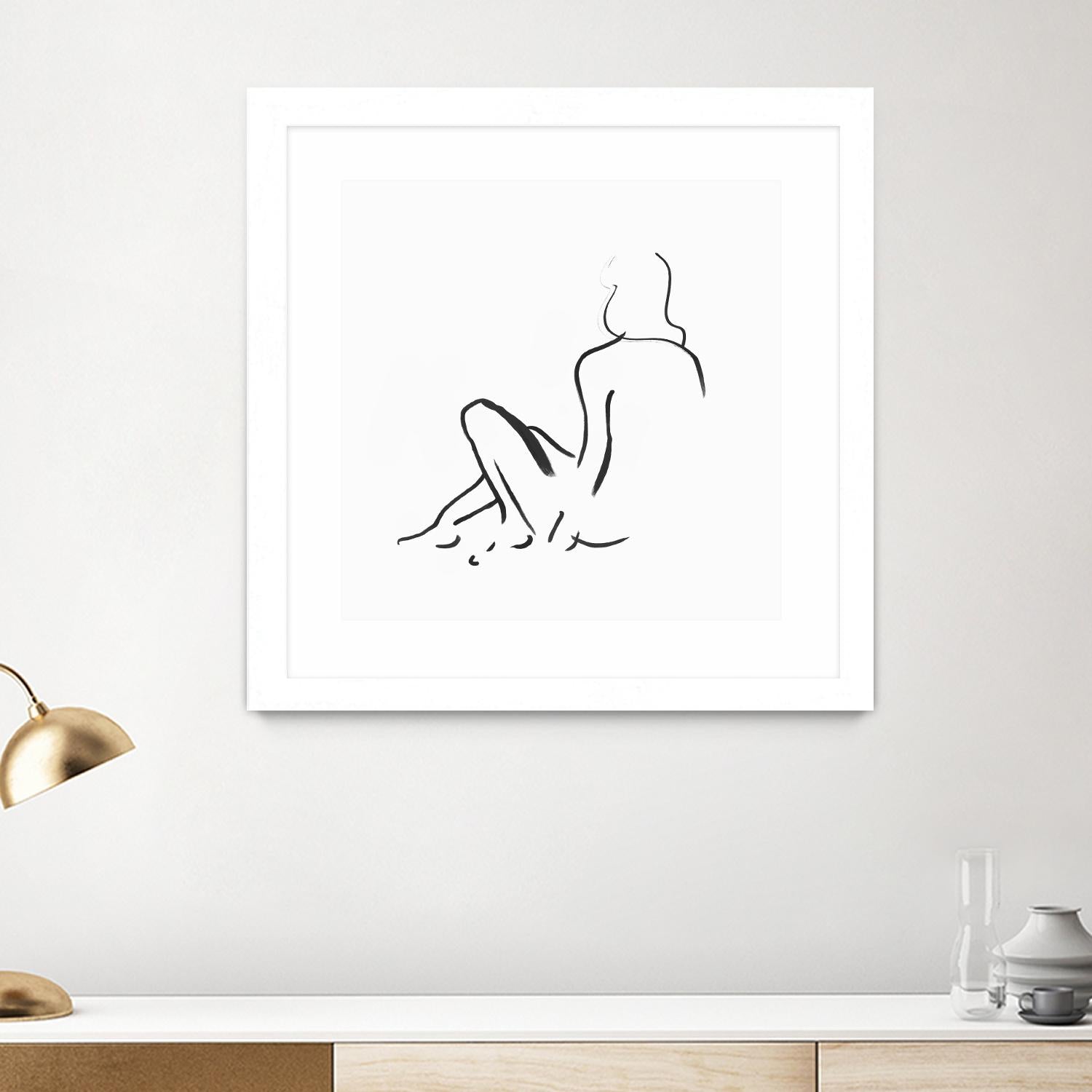 Facade II by Isabelle Z on GIANT ART - white linear drawing 