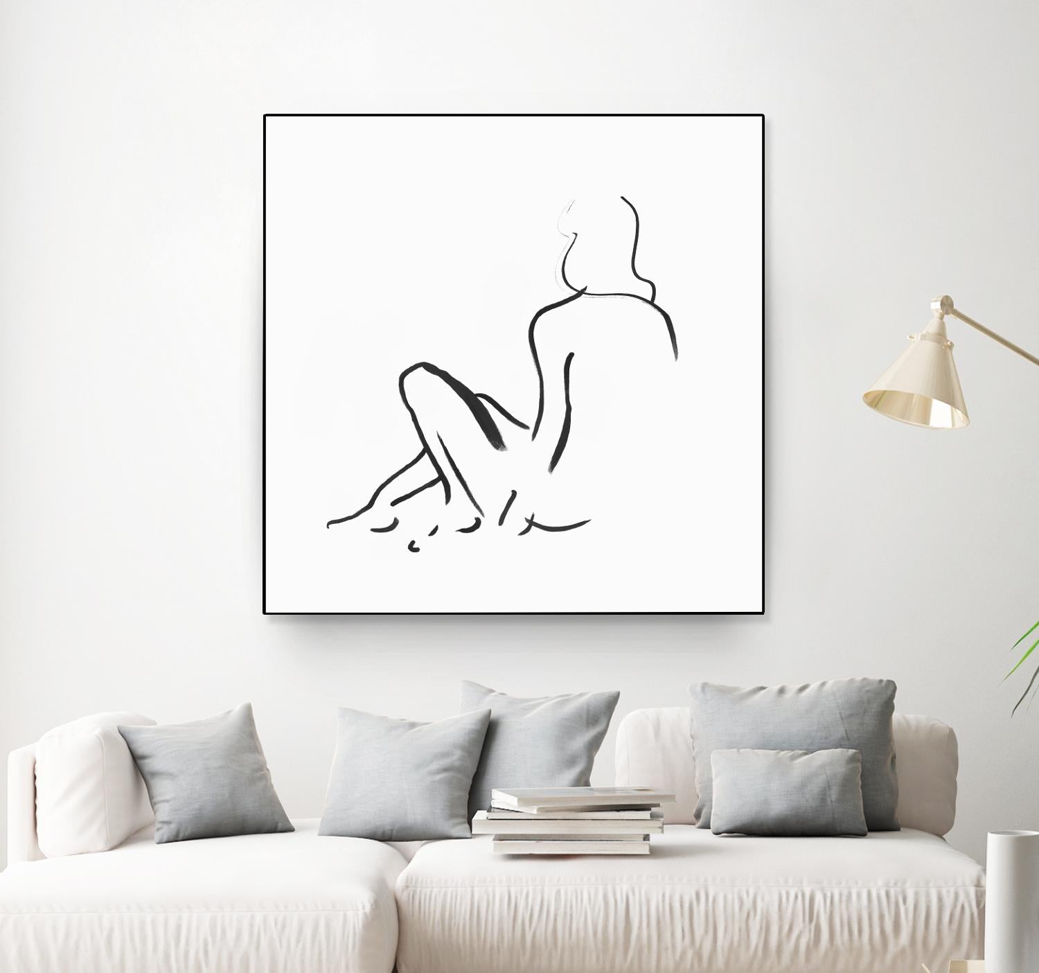 Facade II by Isabelle Z on GIANT ART - white linear drawing 