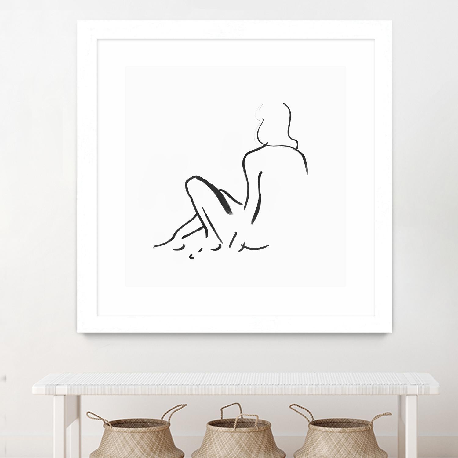 Facade II by Isabelle Z on GIANT ART - white linear drawing 