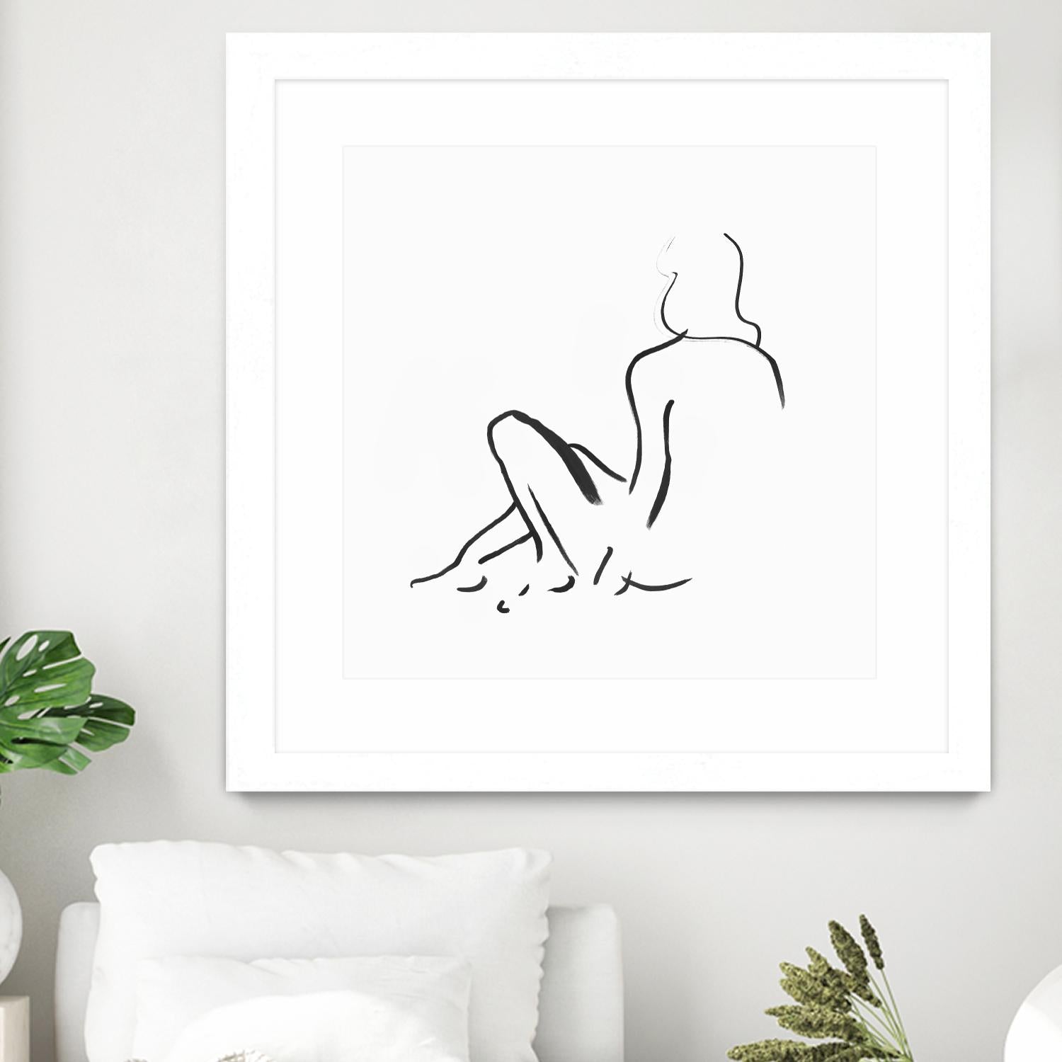 Facade II by Isabelle Z on GIANT ART - white linear drawing 
