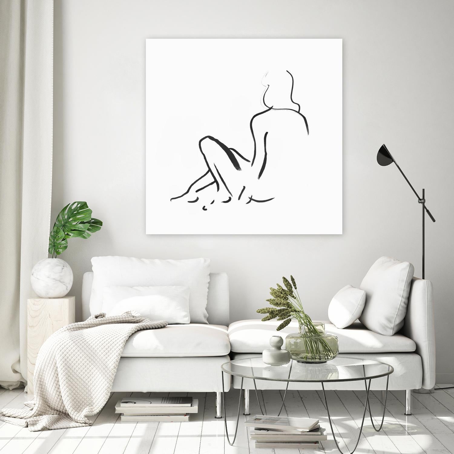 Facade II by Isabelle Z on GIANT ART - white linear drawing 
