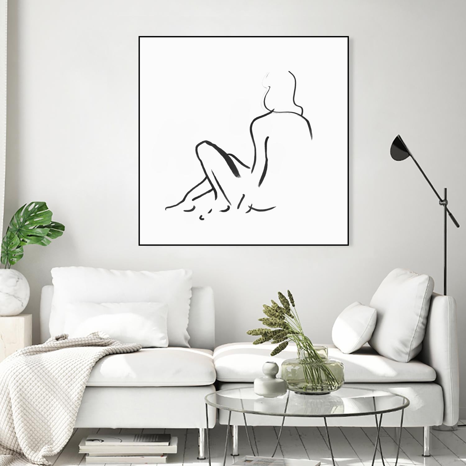 Facade II by Isabelle Z on GIANT ART - white linear drawing 