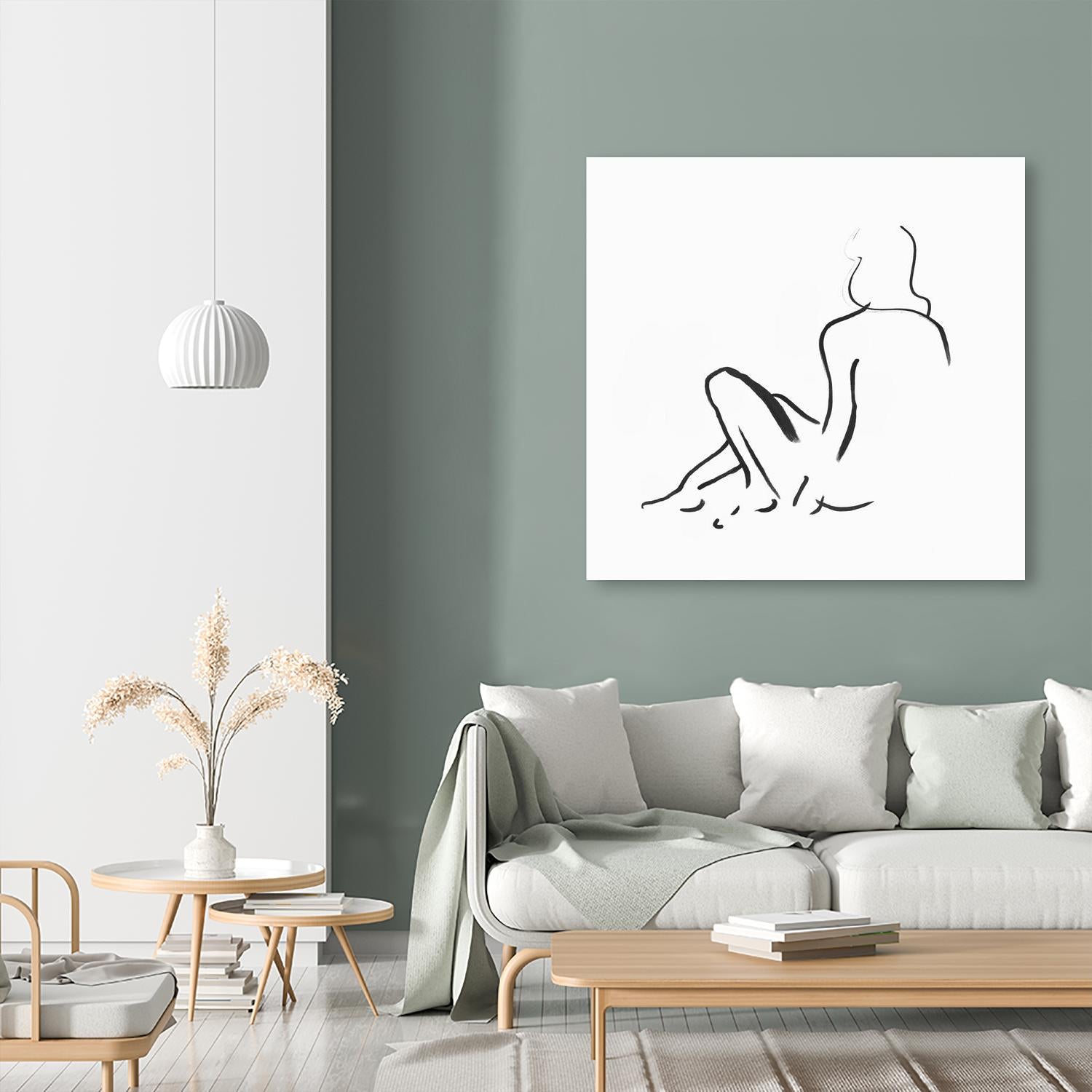 Facade II by Isabelle Z on GIANT ART - white linear drawing 