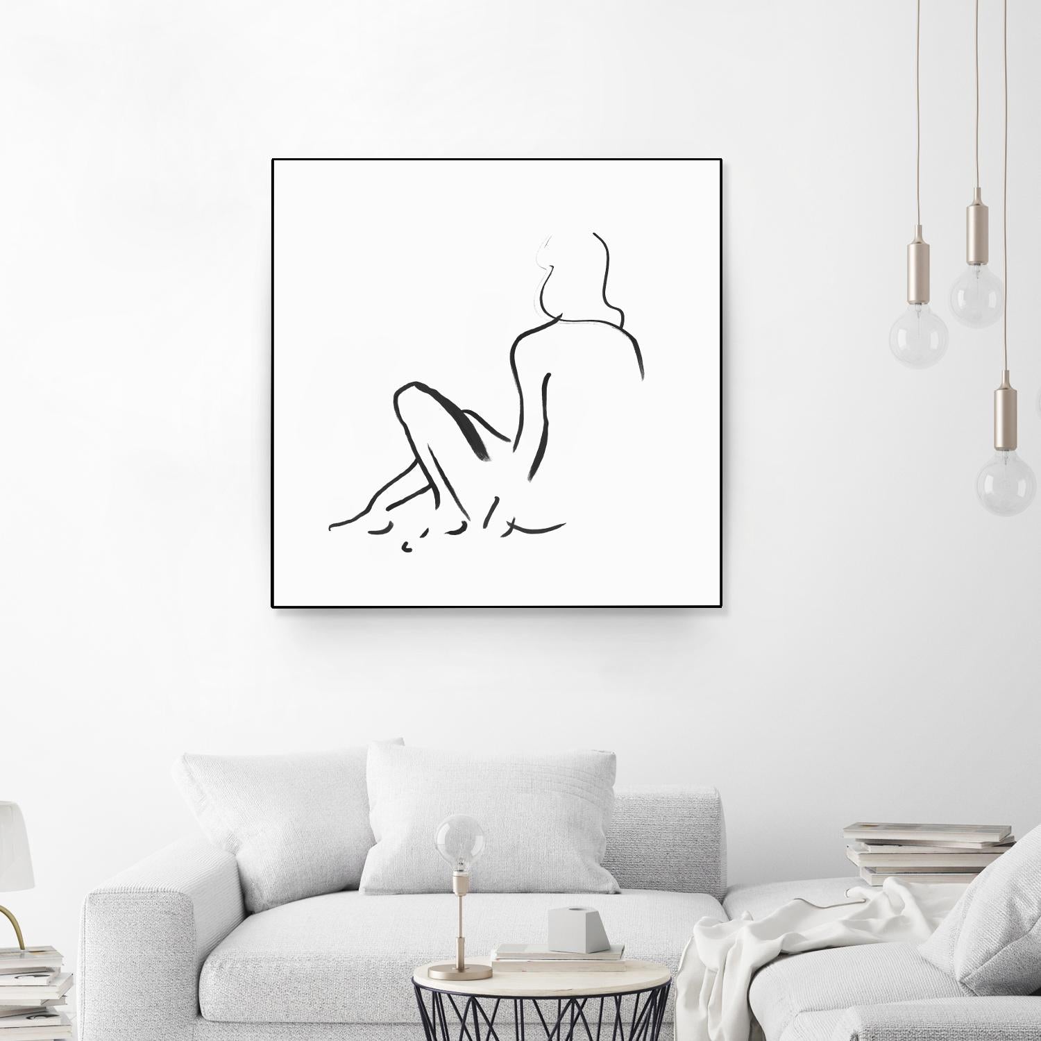 Facade II by Isabelle Z on GIANT ART - white linear drawing 