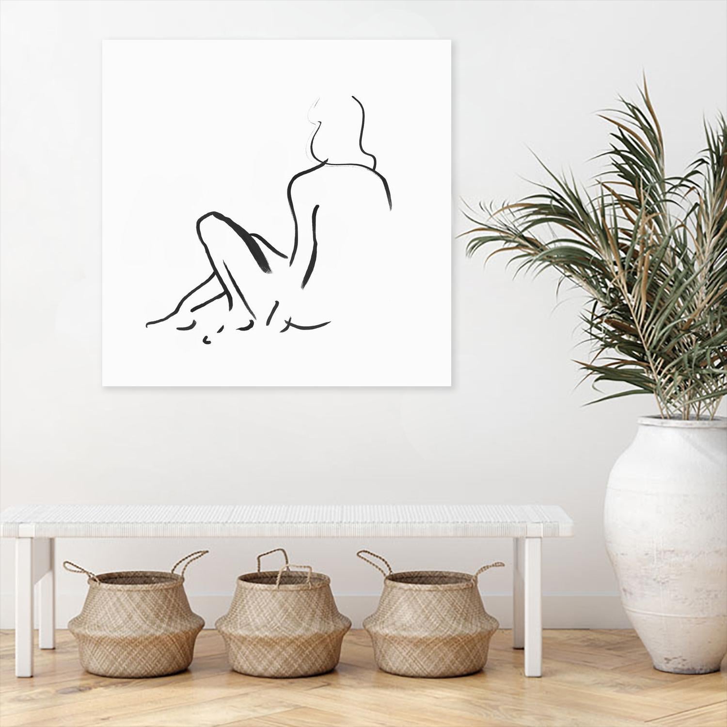 Facade II by Isabelle Z on GIANT ART - white linear drawing 