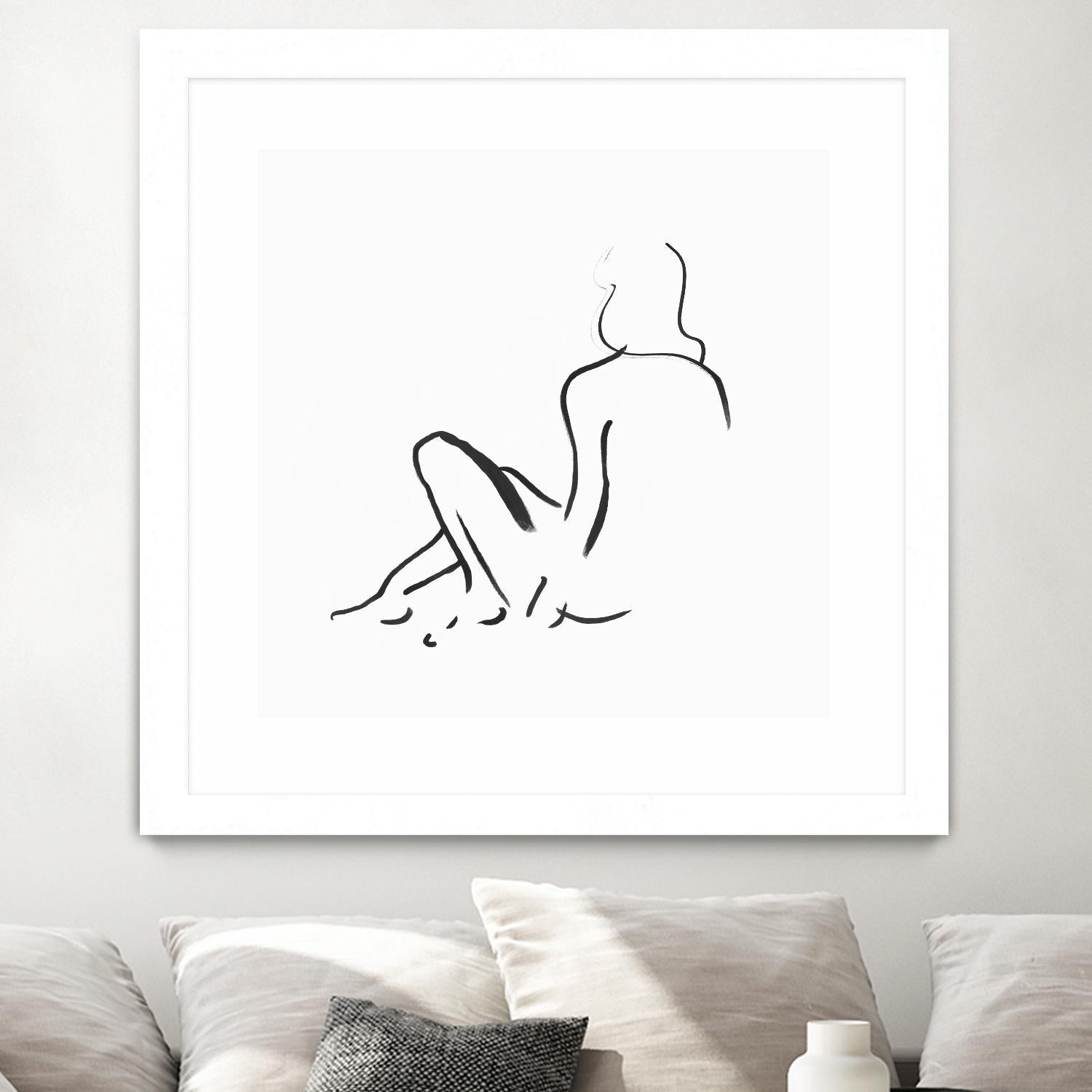 Facade II by Isabelle Z on GIANT ART - white linear drawing 