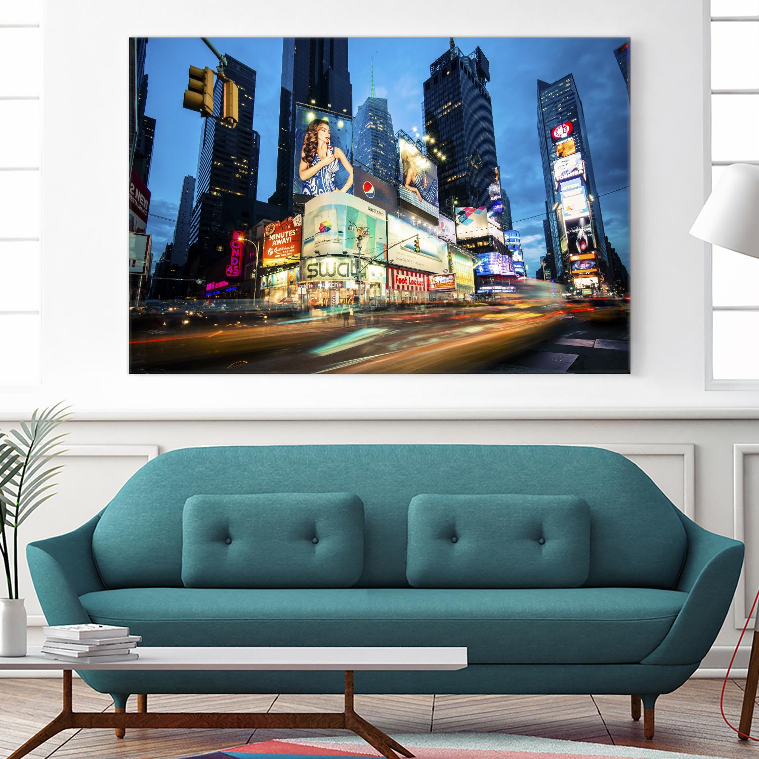 Times Square Rays of Light  III by Guilliame Gaudet on GIANT ART - black city scene