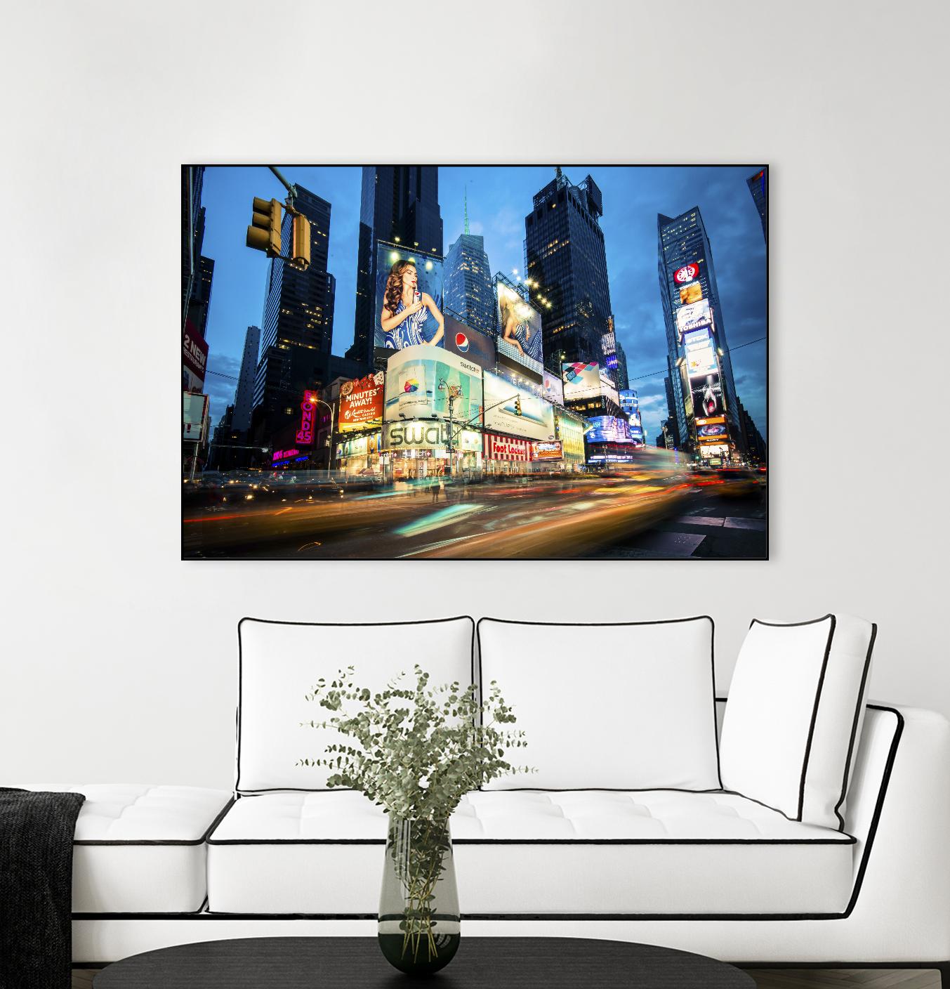Times Square Rays of Light  III by Guilliame Gaudet on GIANT ART - black city scene