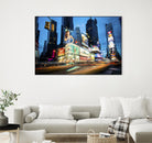 Times Square Rays of Light  III by Guilliame Gaudet on GIANT ART - black city scene