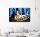 Times Square Rays of Light  III by Guilliame Gaudet on GIANT ART - black city scene