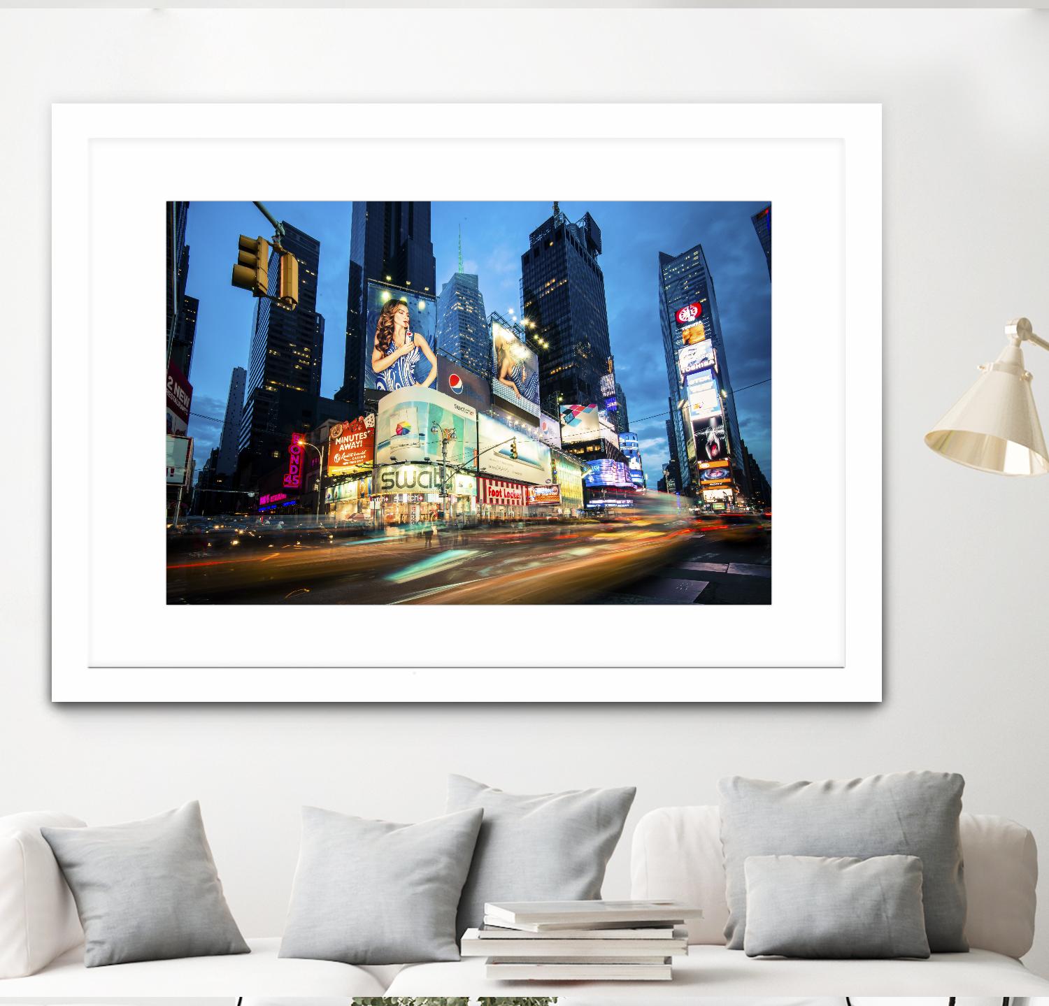 Times Square Rays of Light  III by Guilliame Gaudet on GIANT ART - black city scene