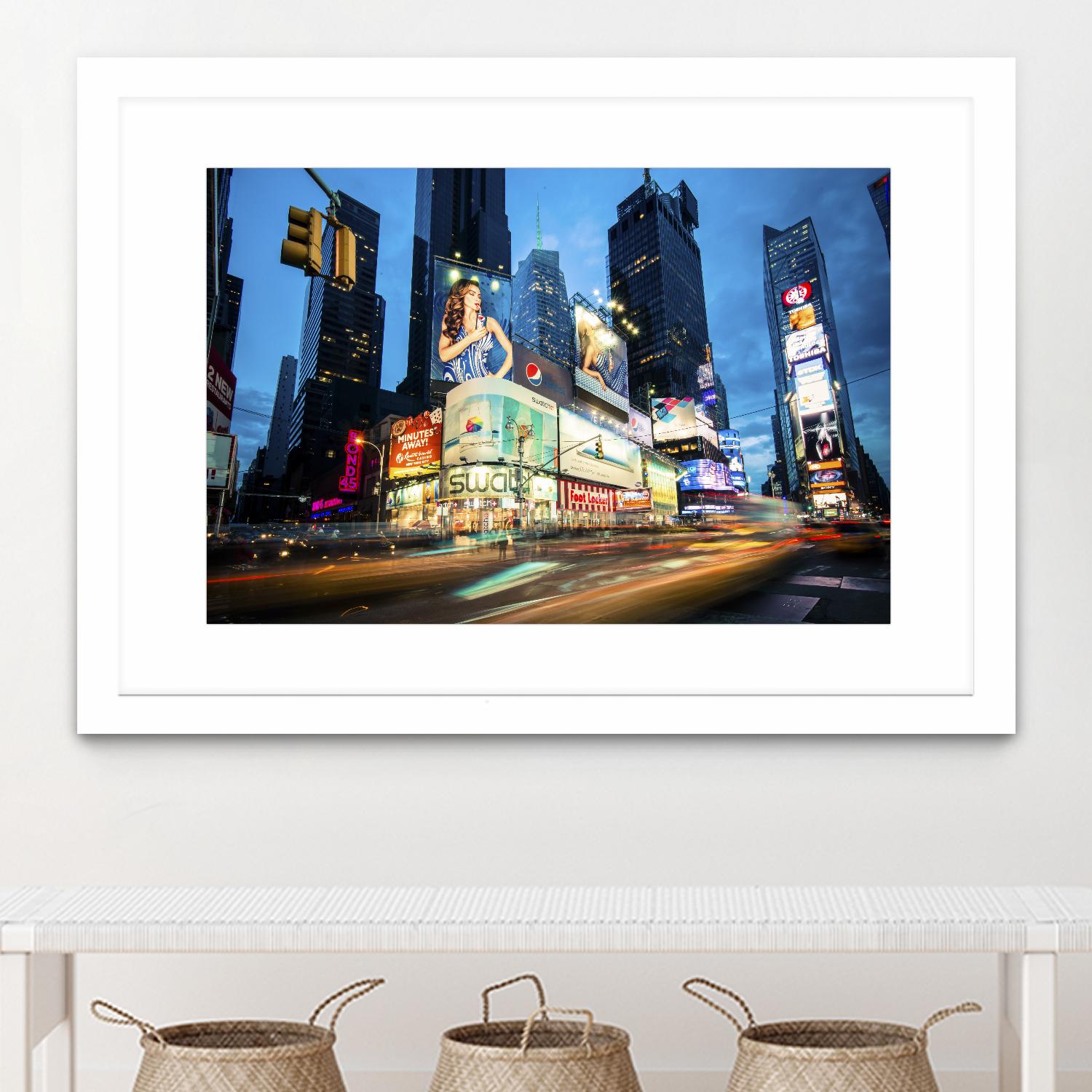 Times Square Rays of Light  III by Guilliame Gaudet on GIANT ART - black city scene