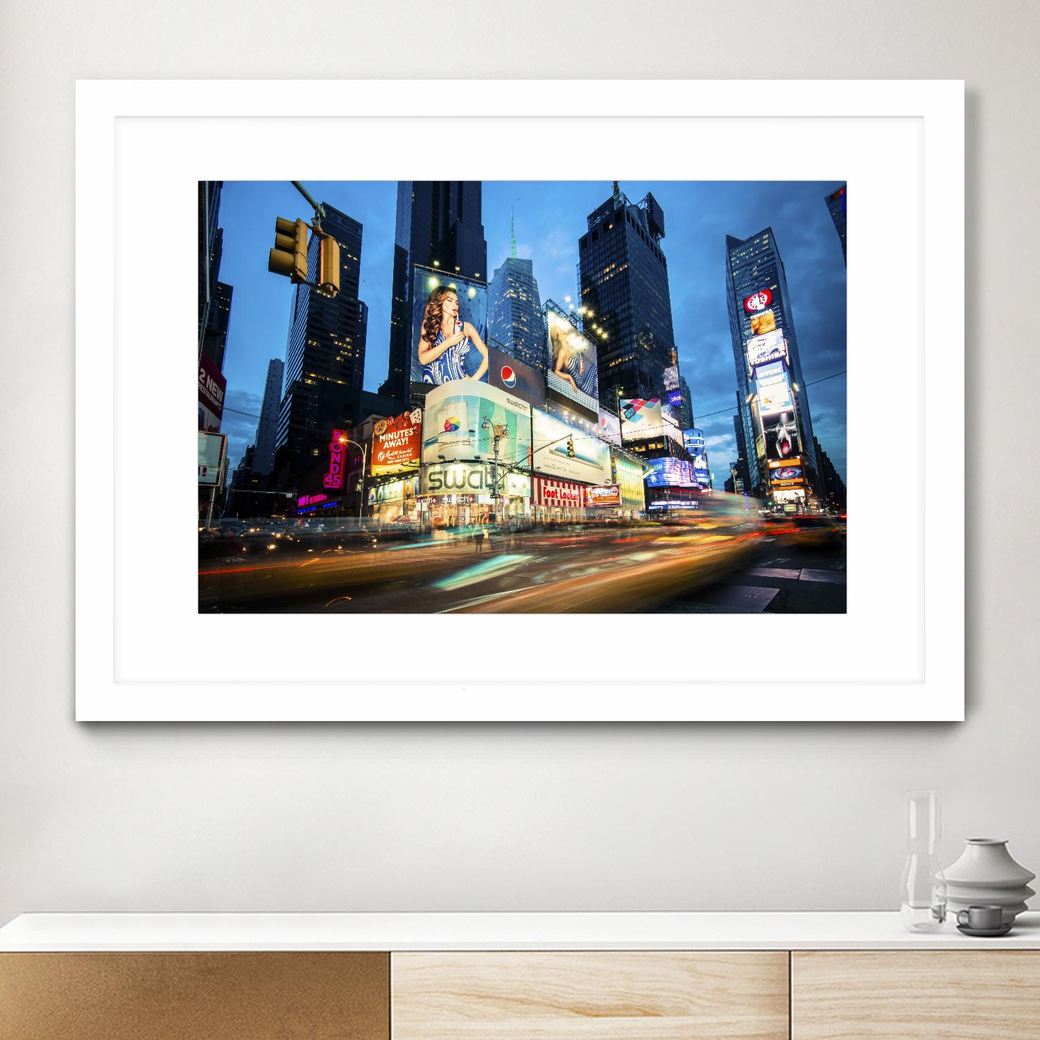 Times Square Rays of Light  III by Guilliame Gaudet on GIANT ART - black city scene