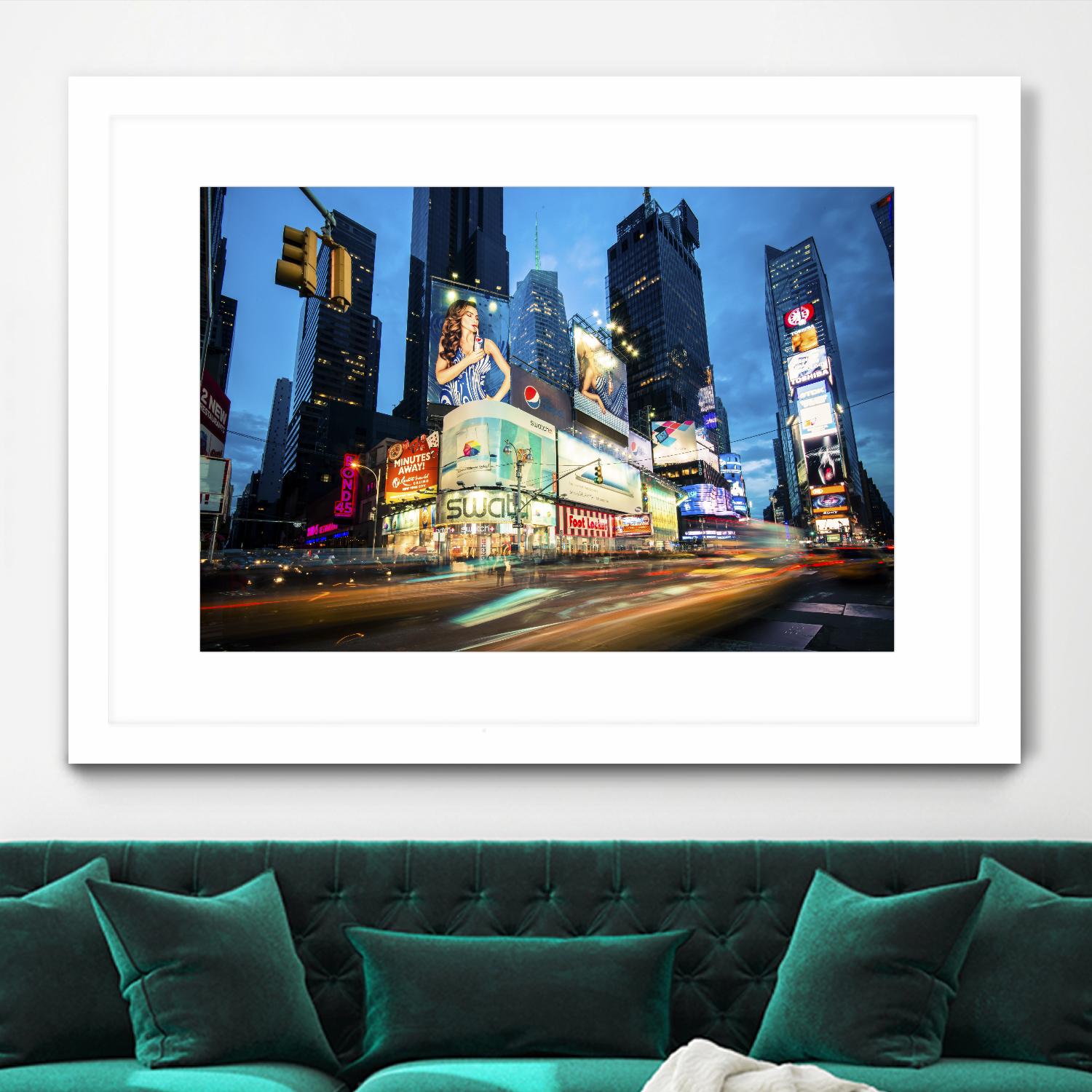 Times Square Rays of Light  III by Guilliame Gaudet on GIANT ART - black city scene