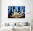 Times Square Rays of Light  III by Guilliame Gaudet on GIANT ART - black city scene