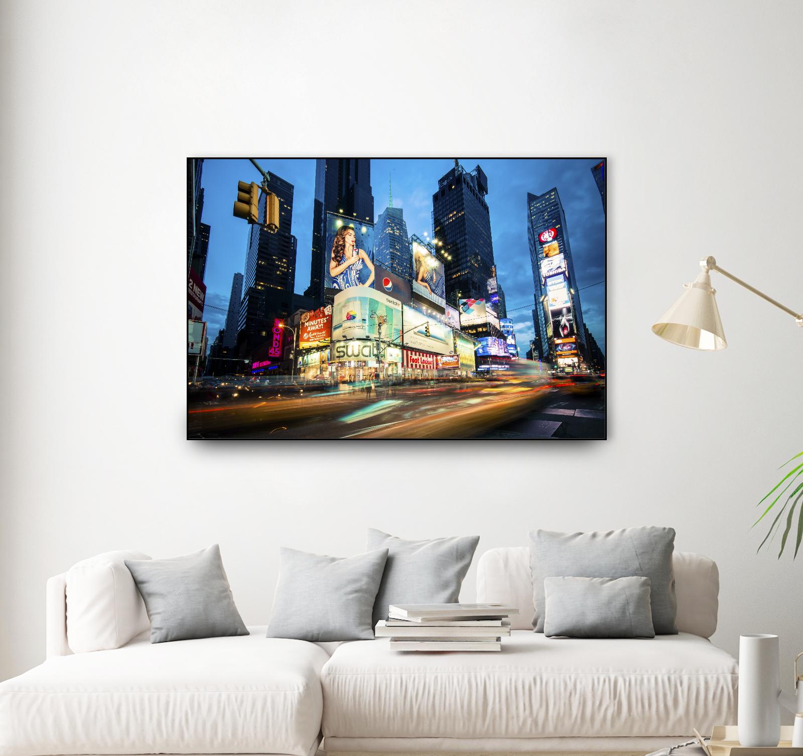 Times Square Rays of Light  III by Guilliame Gaudet on GIANT ART - black city scene