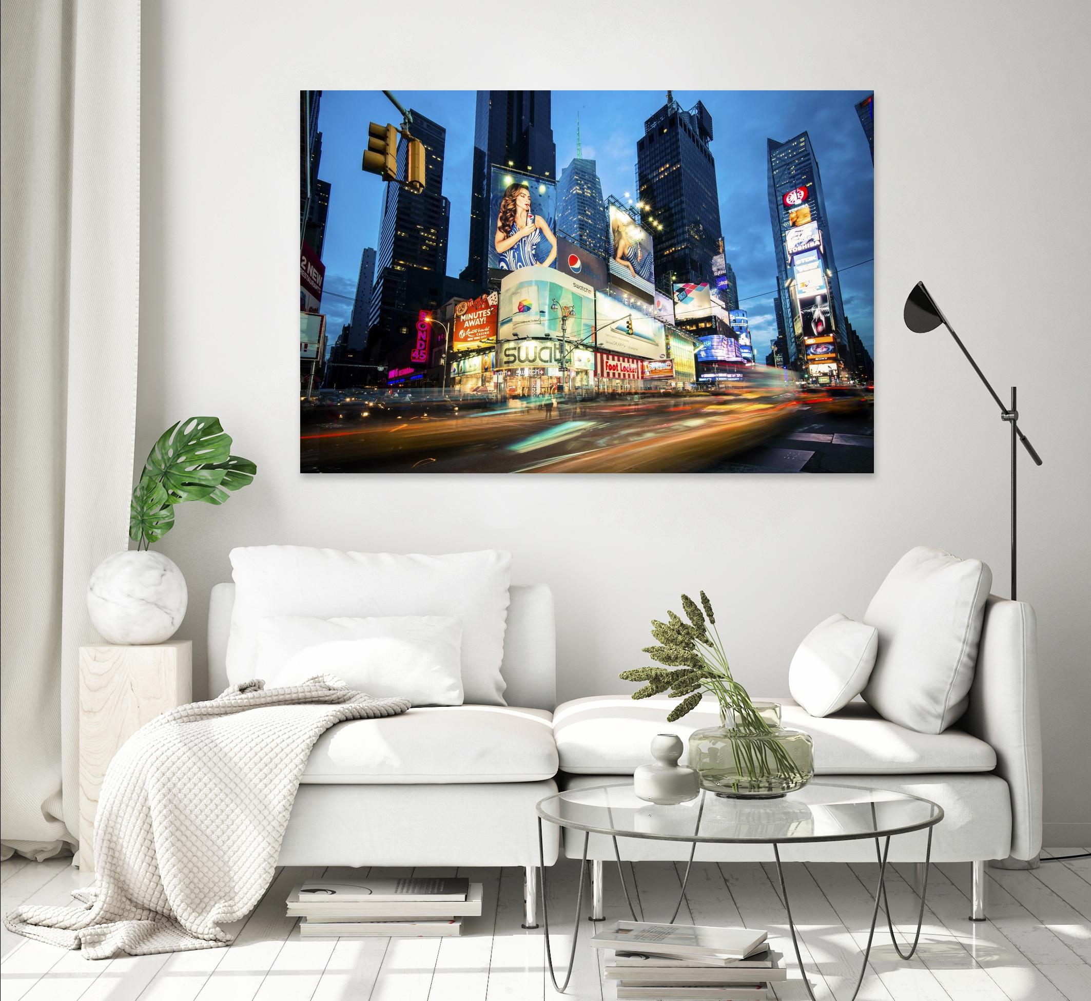 Times Square Rays of Light  III by Guilliame Gaudet on GIANT ART - black city scene