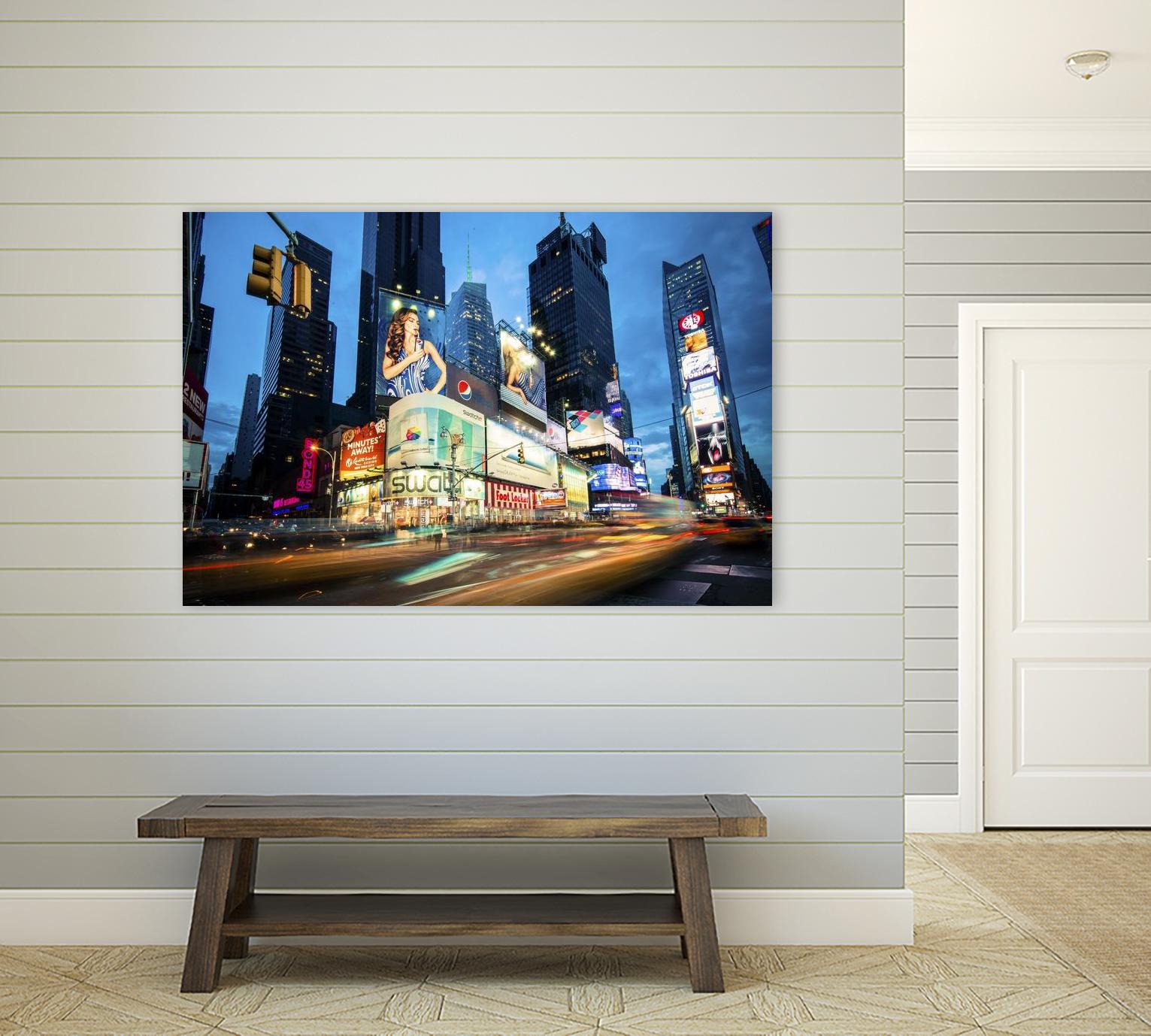 Times Square Rays of Light  III by Guilliame Gaudet on GIANT ART - black city scene