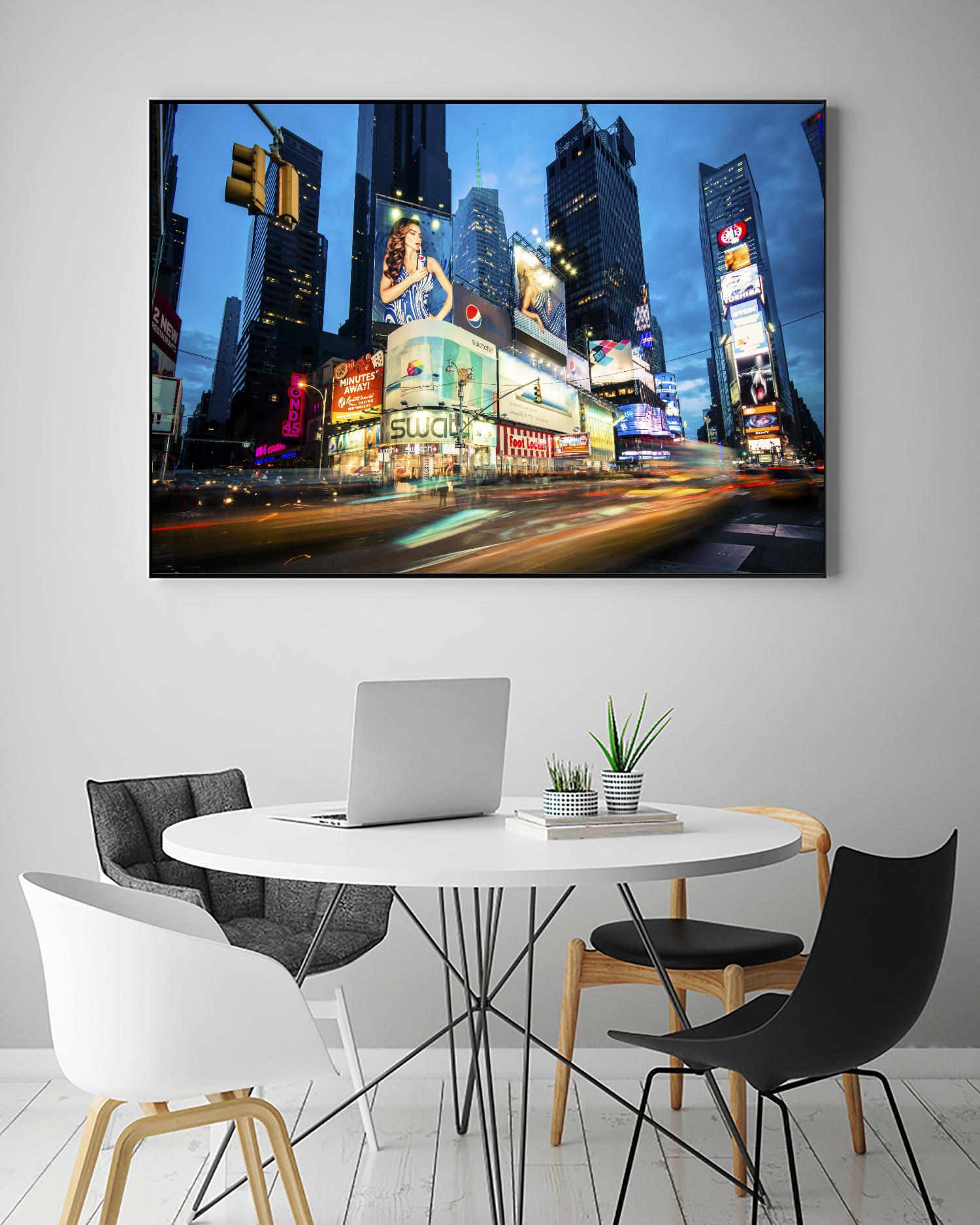 Times Square Rays of Light  III by Guilliame Gaudet on GIANT ART - black city scene