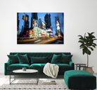 Times Square Rays of Light  III by Guilliame Gaudet on GIANT ART - black city scene