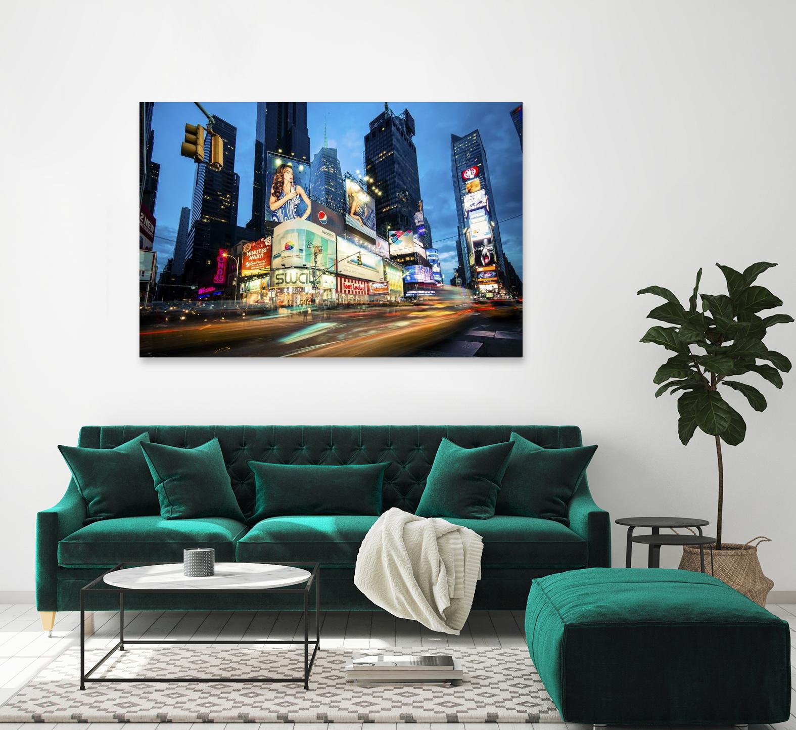 Times Square Rays of Light  III by Guilliame Gaudet on GIANT ART - black city scene